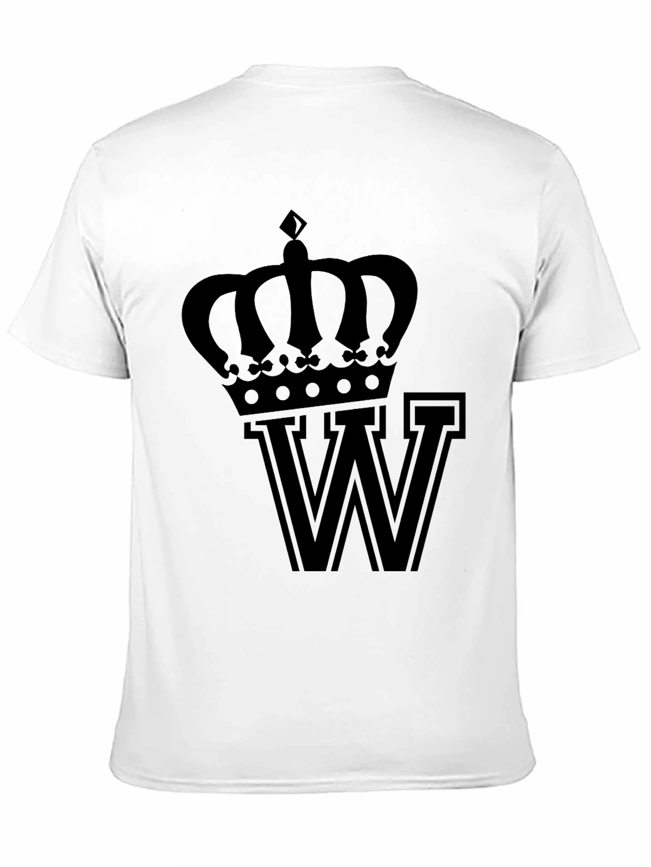 Crown & Letter Graphic Tee - Black Cotton Blend