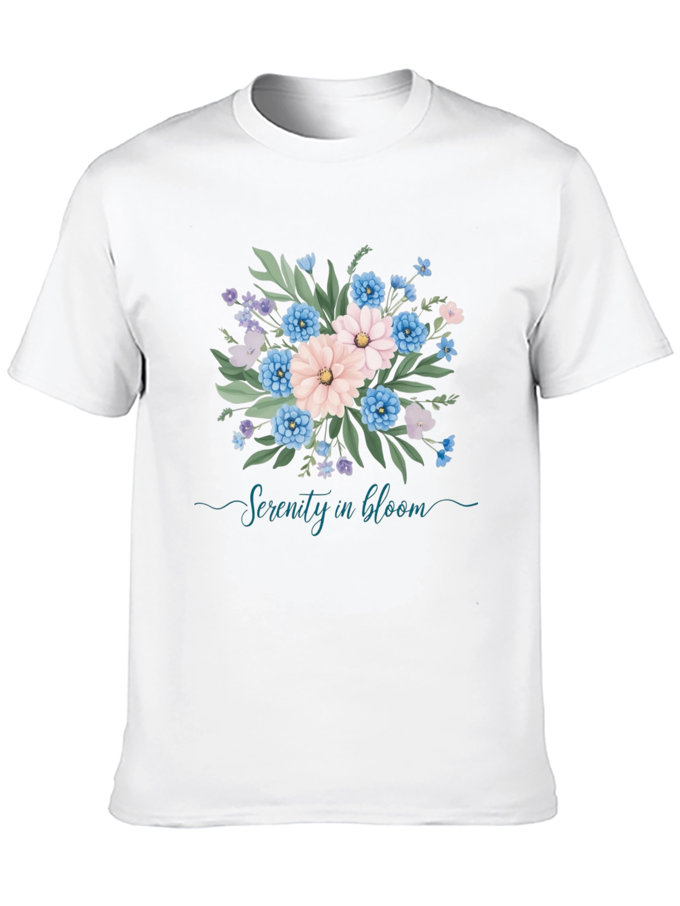 Serenity in Bloom Floral Graphic T-Shirt