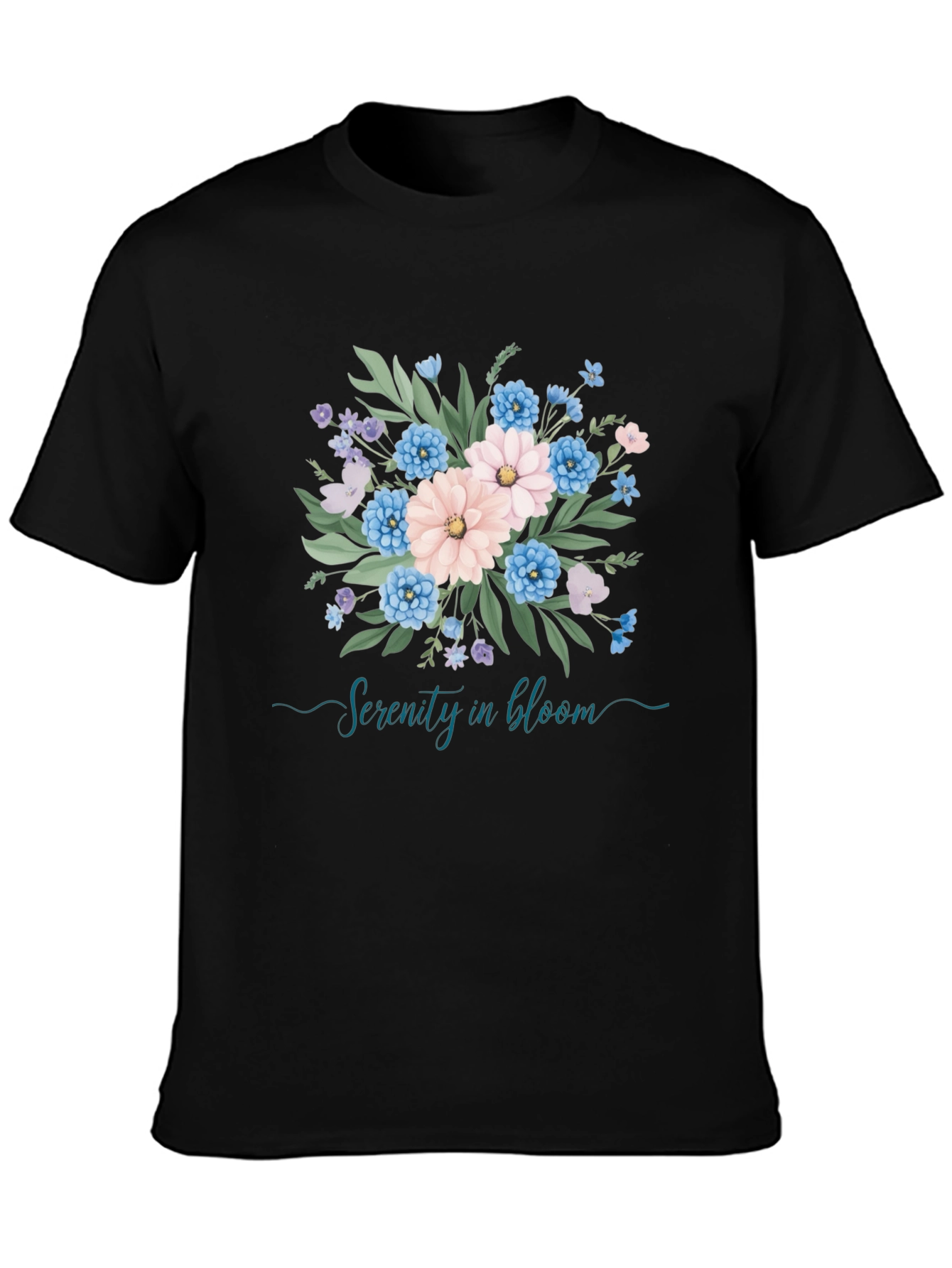 Serenity in Bloom Floral Graphic T-Shirt