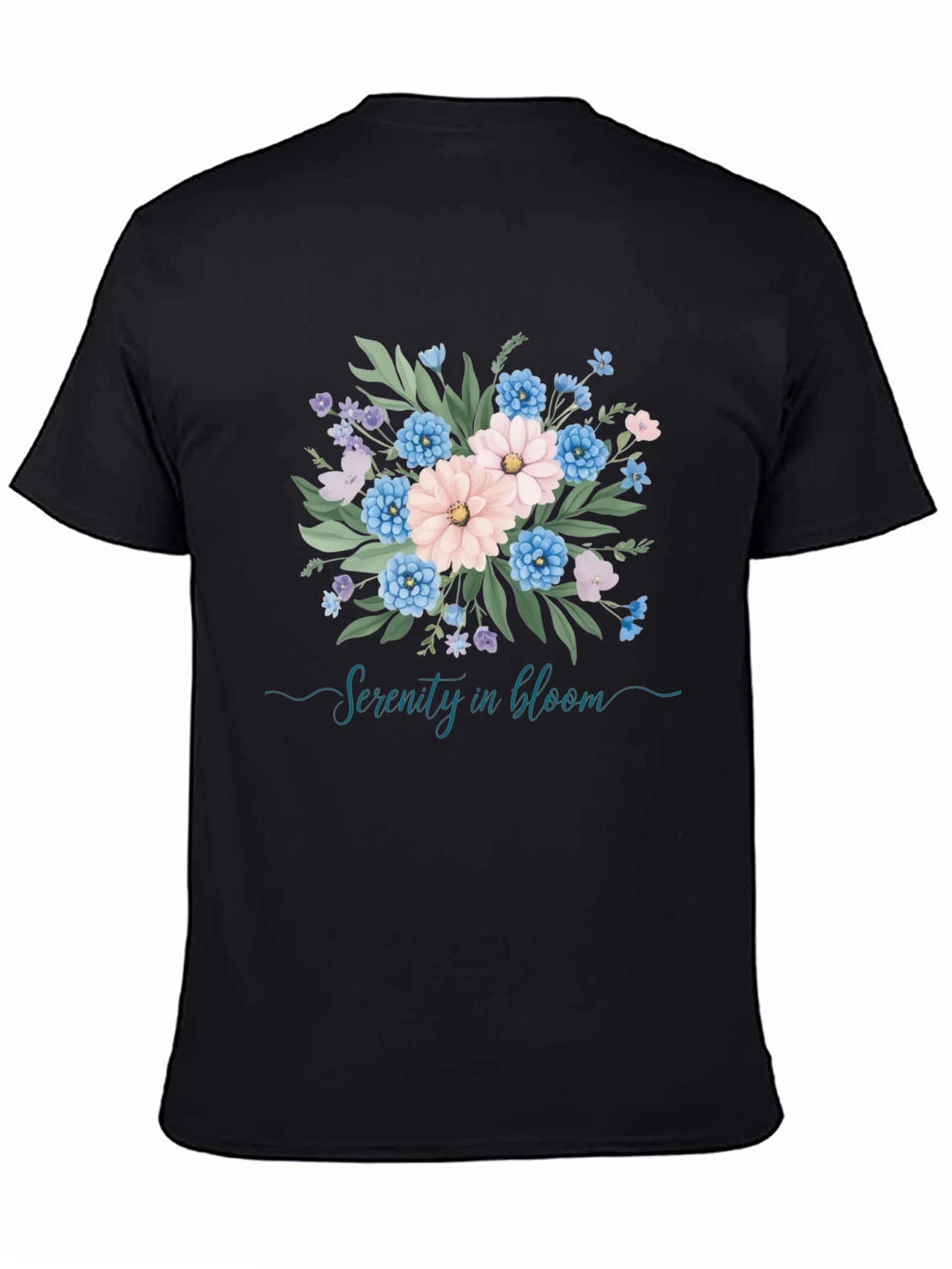Serenity in Bloom Floral Graphic T-Shirt