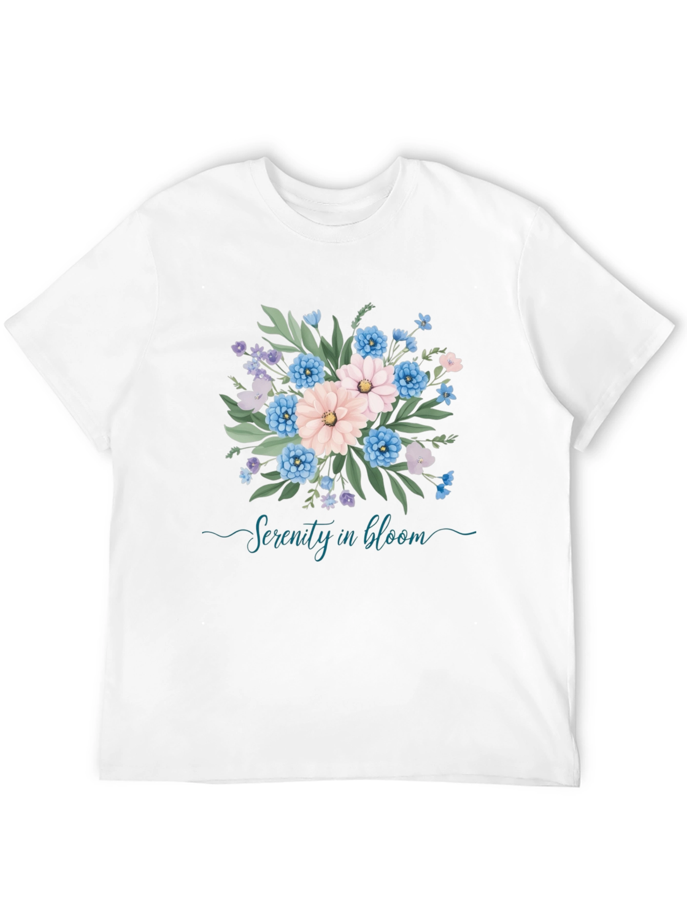 Serenity in Bloom Floral Graphic T-Shirt