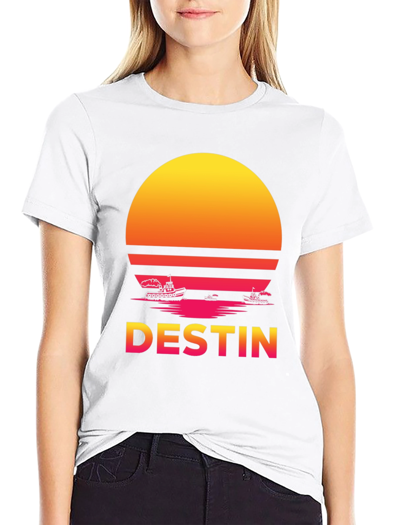 Destin Sunset T-Shirt - Retro Graphic Tee