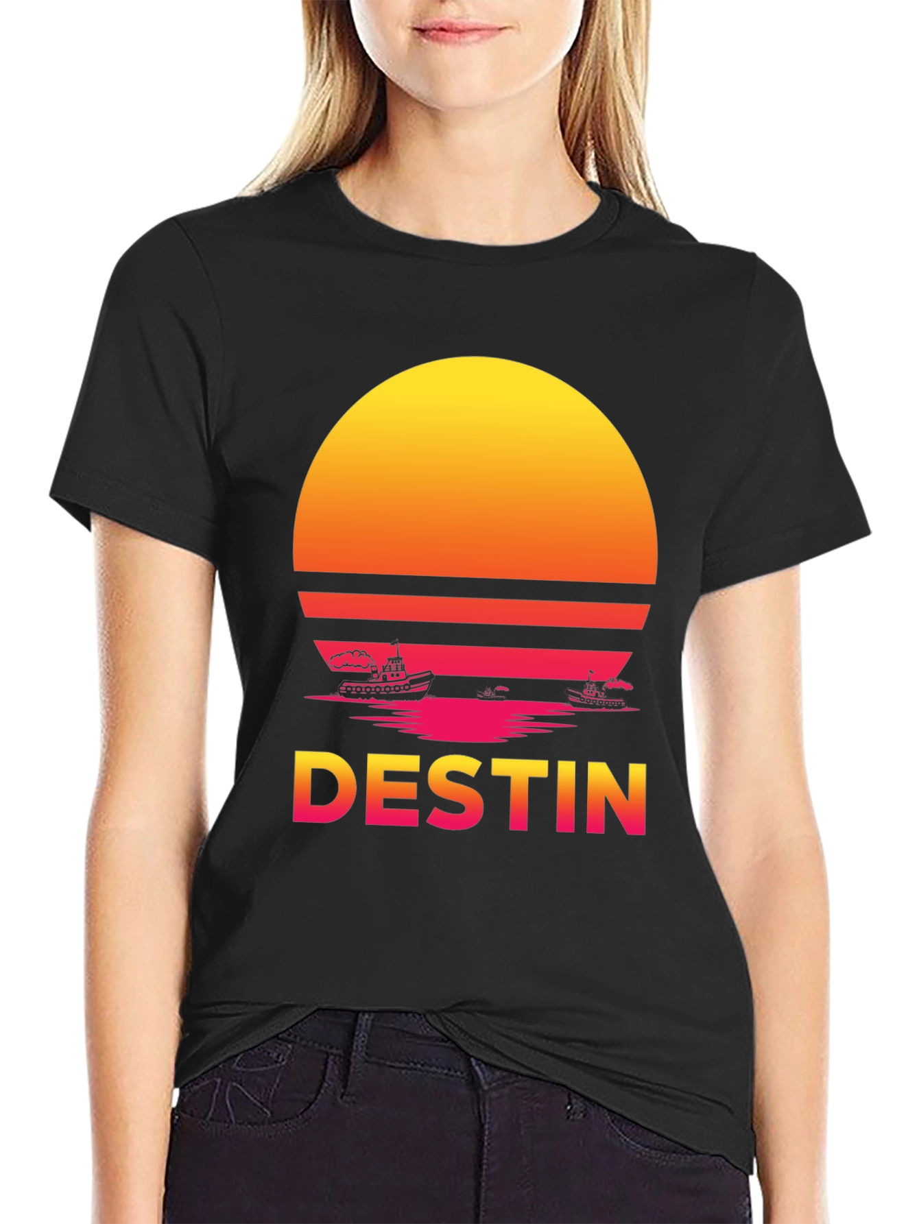 Destin Sunset T-Shirt - Retro Graphic Tee