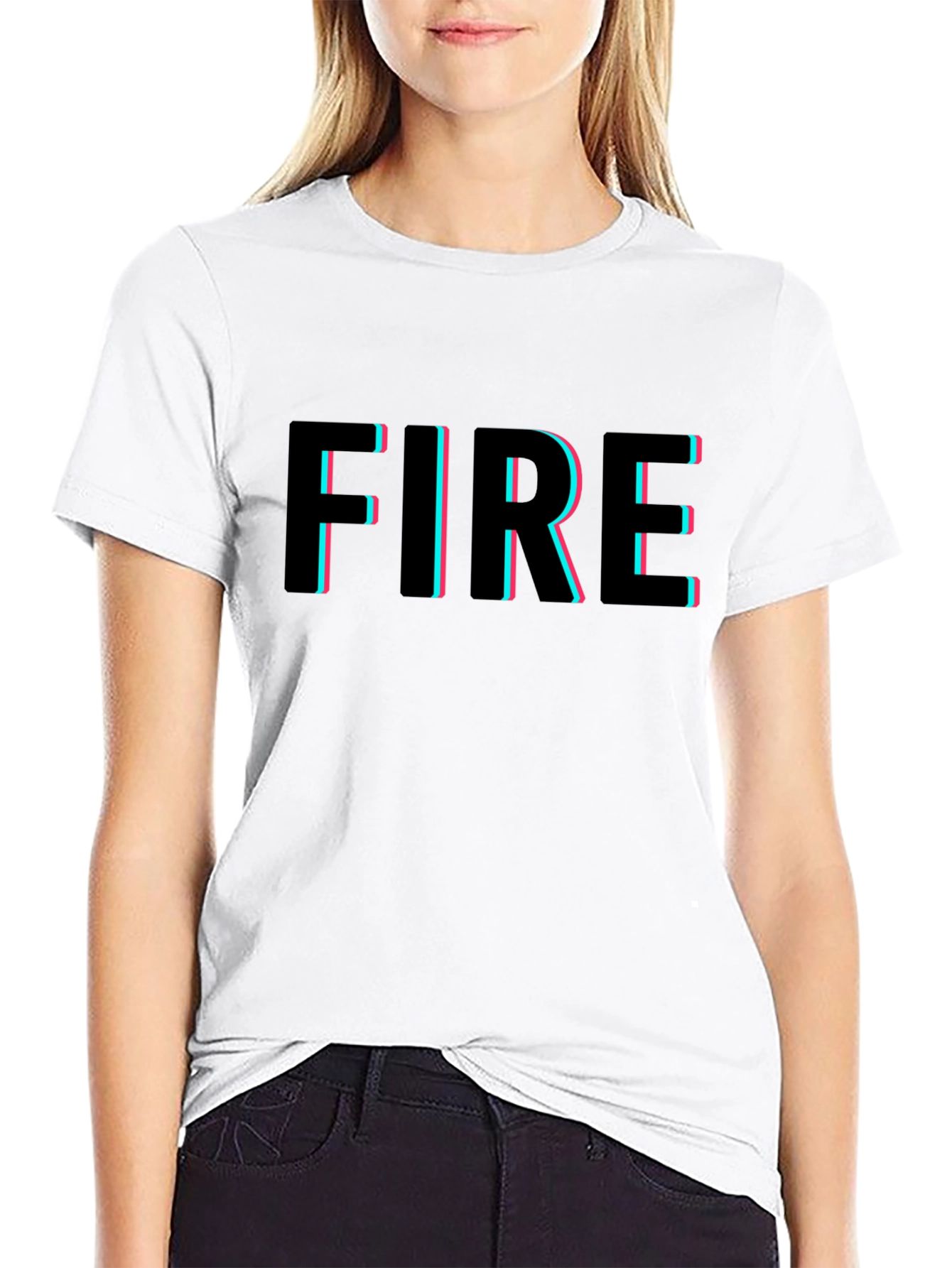 Fire Graphic Tee - Trendy Black T-Shirt