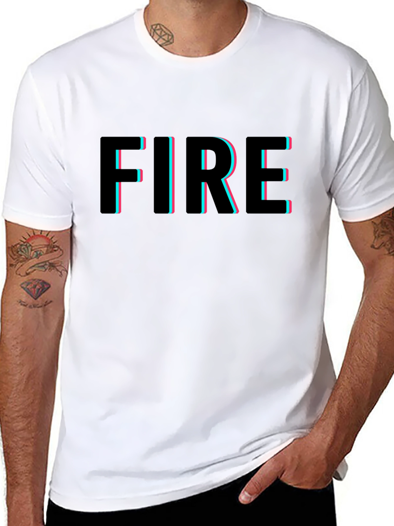 Fire Graphic Tee - Trendy Black T-Shirt