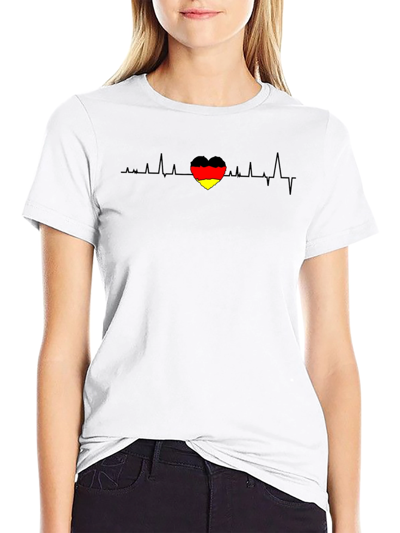 German Flag Heartbeat Graphic T-Shirt