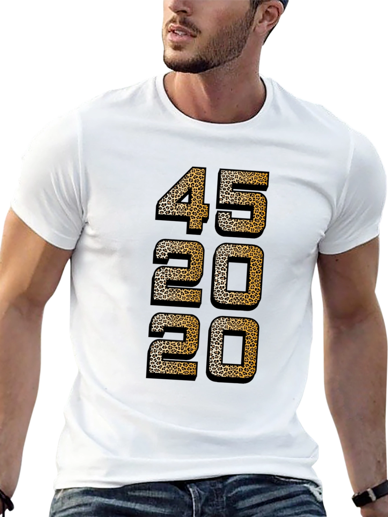 Leopard Print Number T-Shirt - 45 20 20 Design