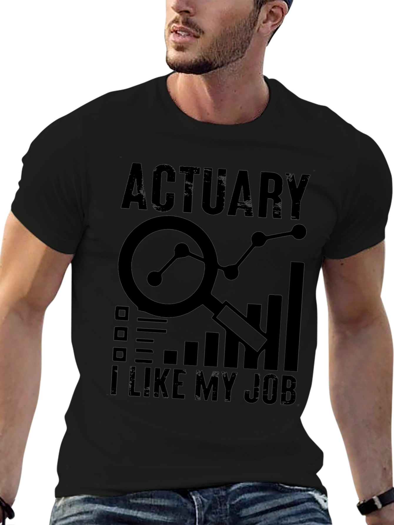Actuary I Like My Job Black T-Shirt