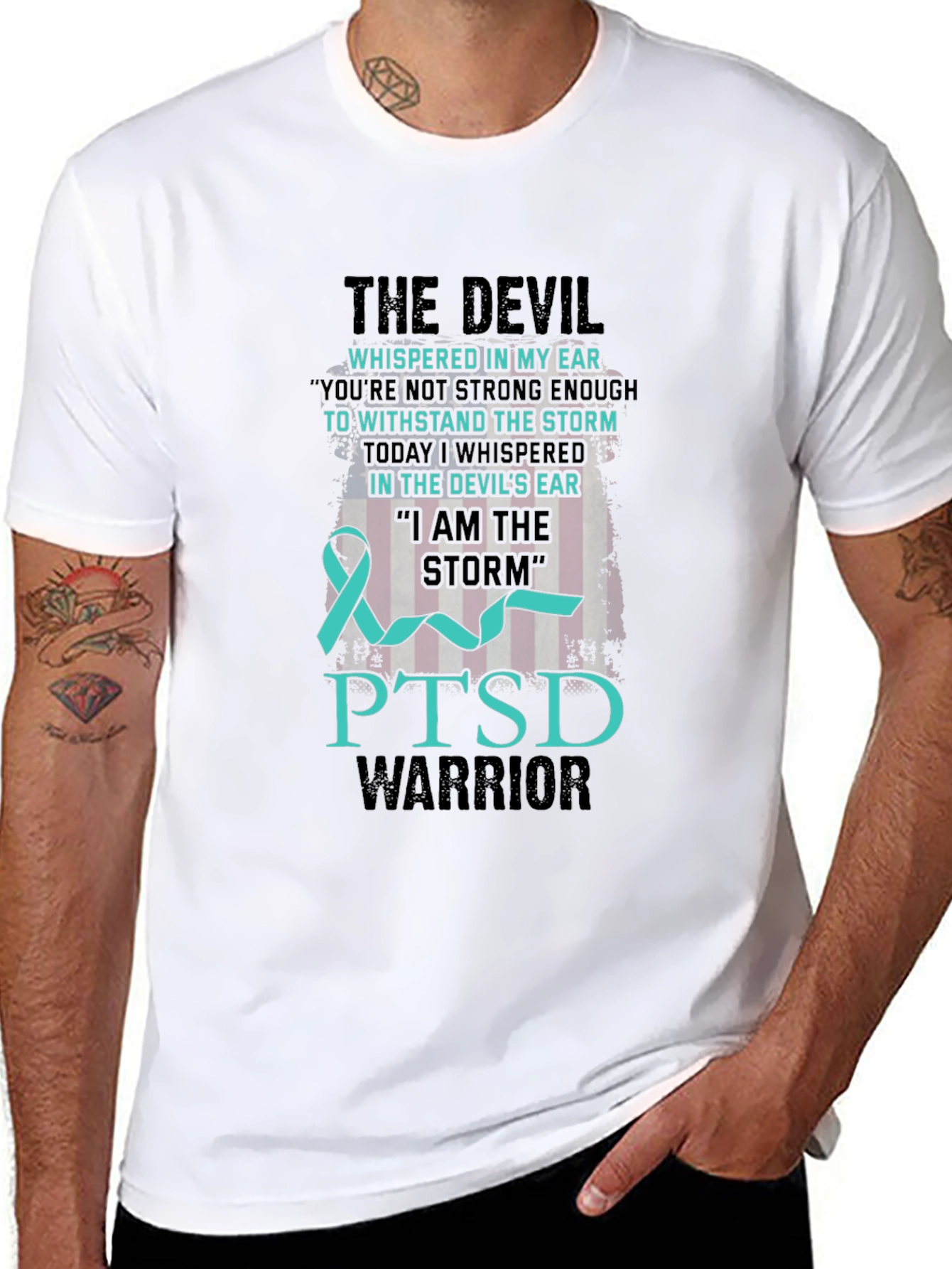 PTSD Warrior T-Shirt: Devil & Storm Design