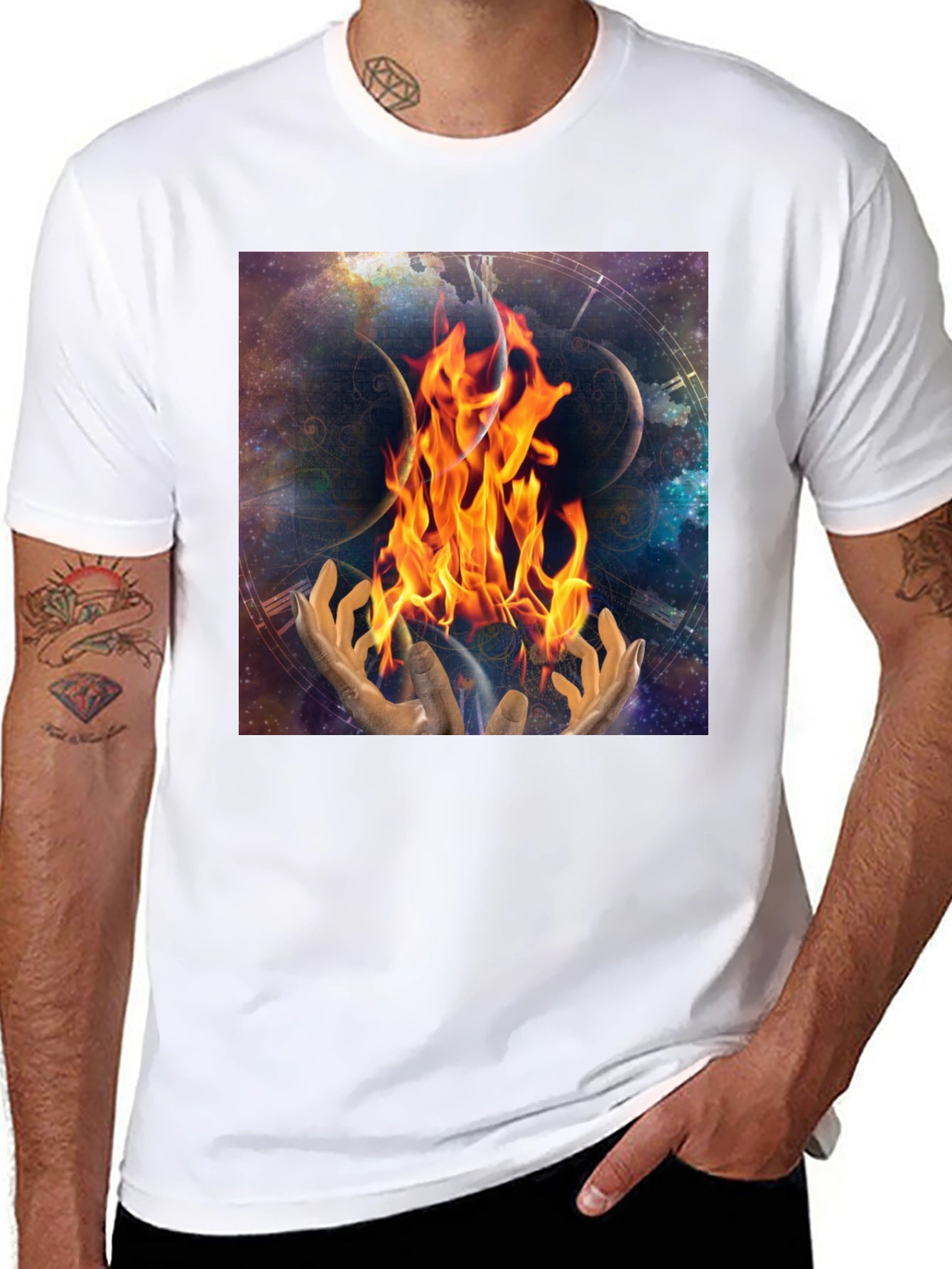 Cosmic Fire Black T-Shirt