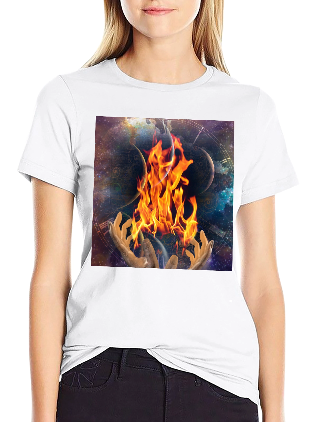 Cosmic Fire Black T-Shirt
