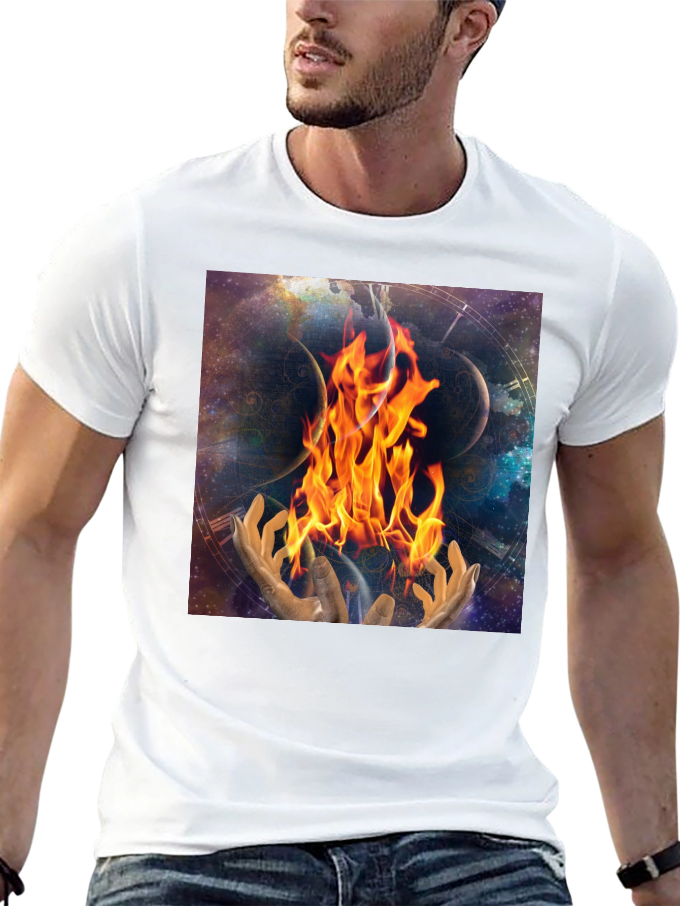 Cosmic Fire Black T-Shirt