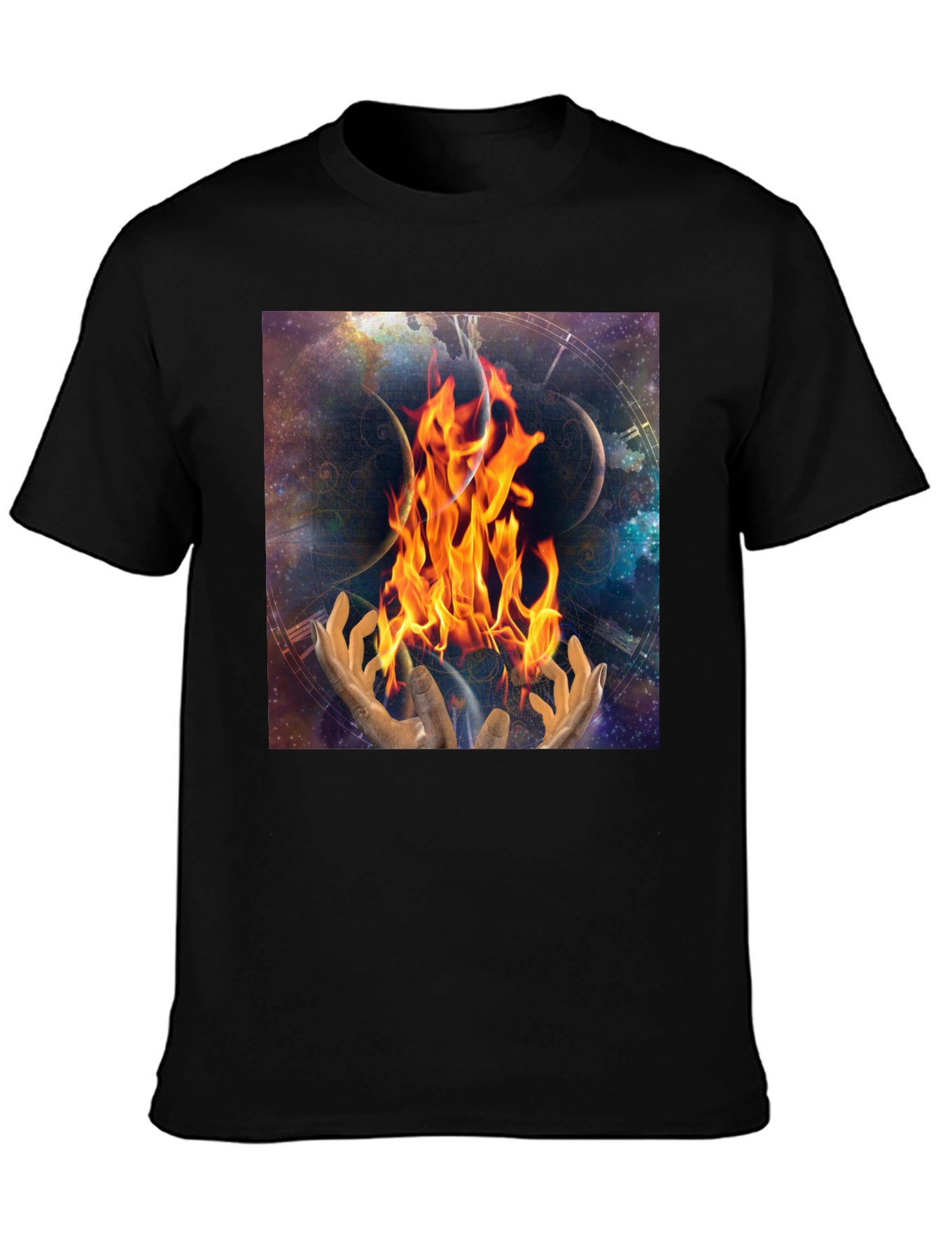 Cosmic Fire Black T-Shirt