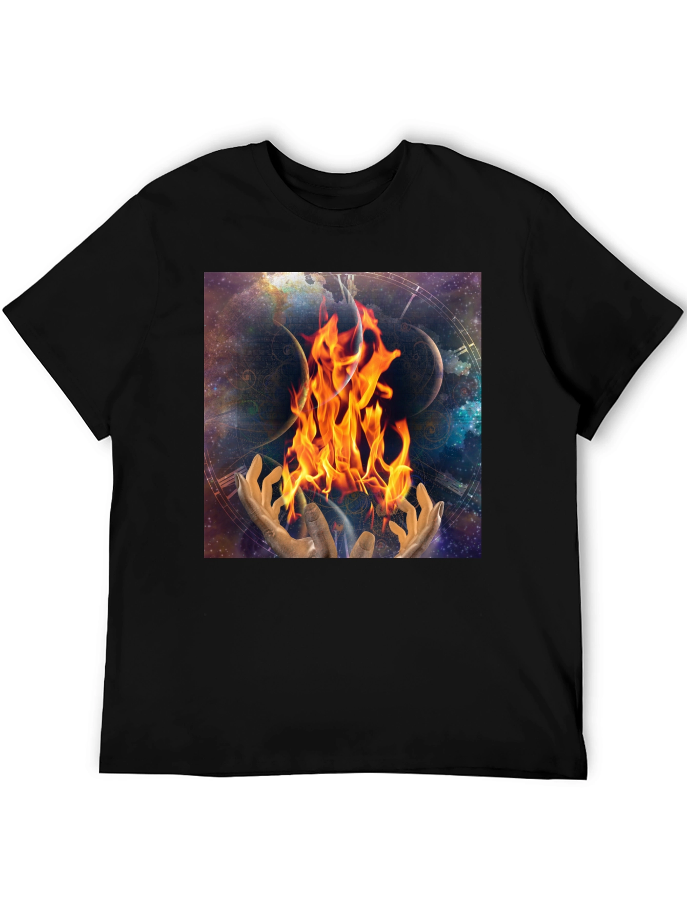 Cosmic Fire Black T-Shirt