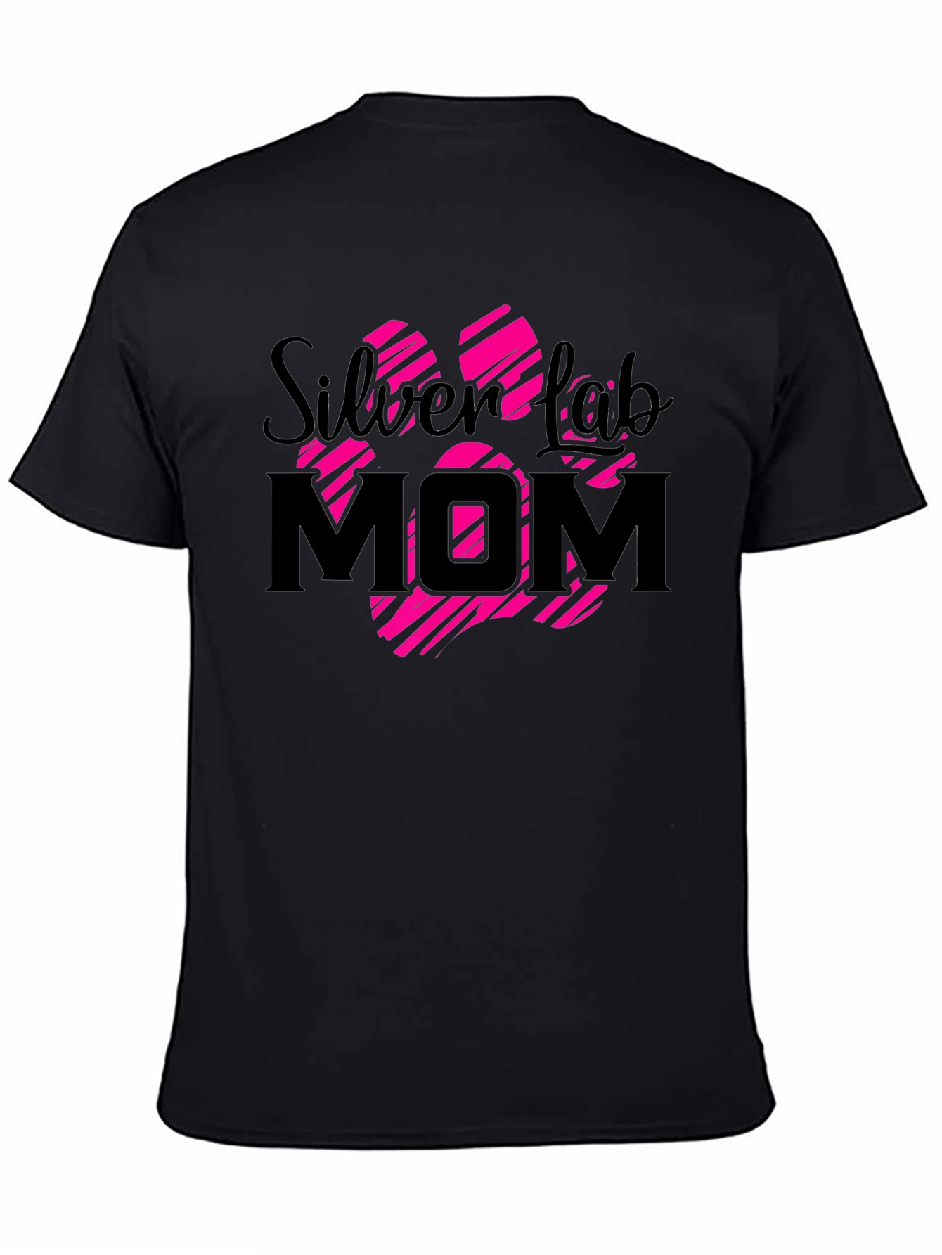 Silver Lab Mom Paw Print T-Shirt
