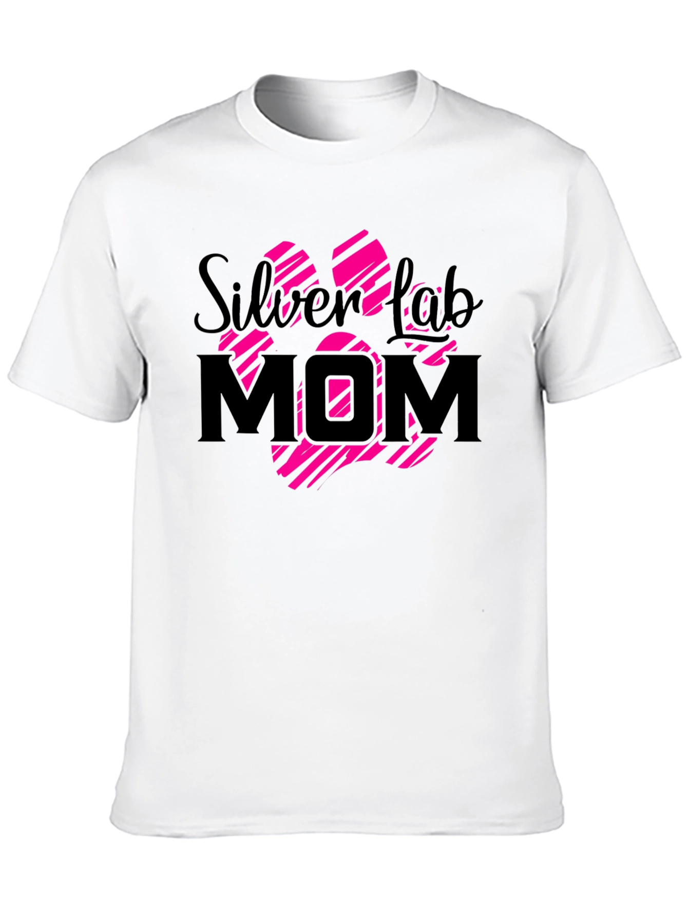 Silver Lab Mom Paw Print T-Shirt
