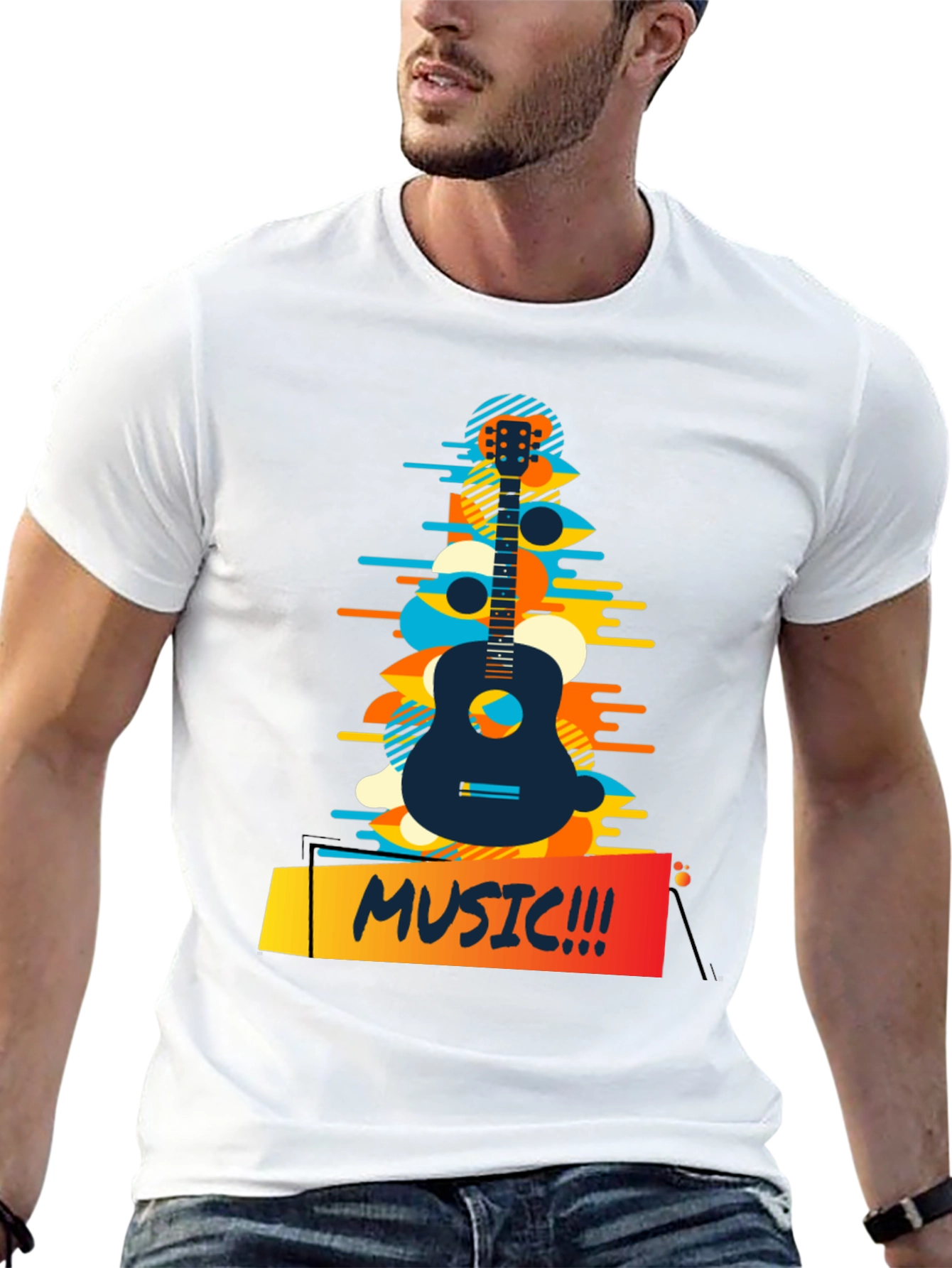 Music Guitar Graphic T-Shirt - Casual Style
