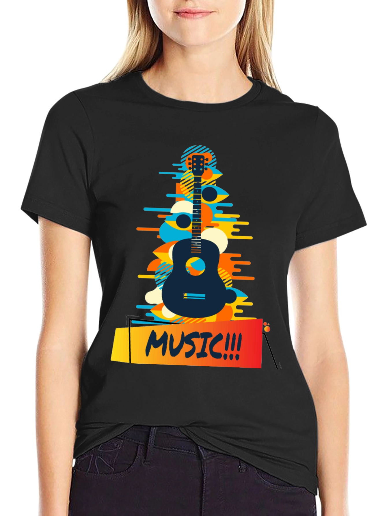 Music Guitar Graphic T-Shirt - Casual Style