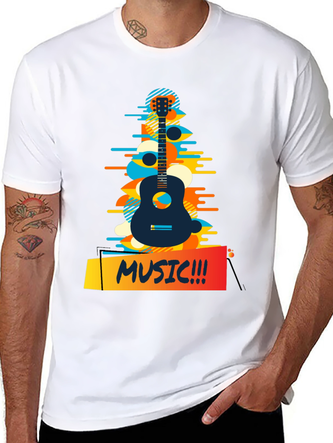 Music Guitar Graphic T-Shirt - Casual Style