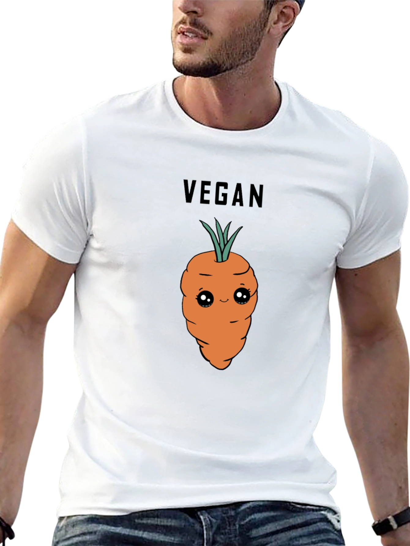 Vegan Carrot Graphic T-Shirt - Cute Vegetable Tee
