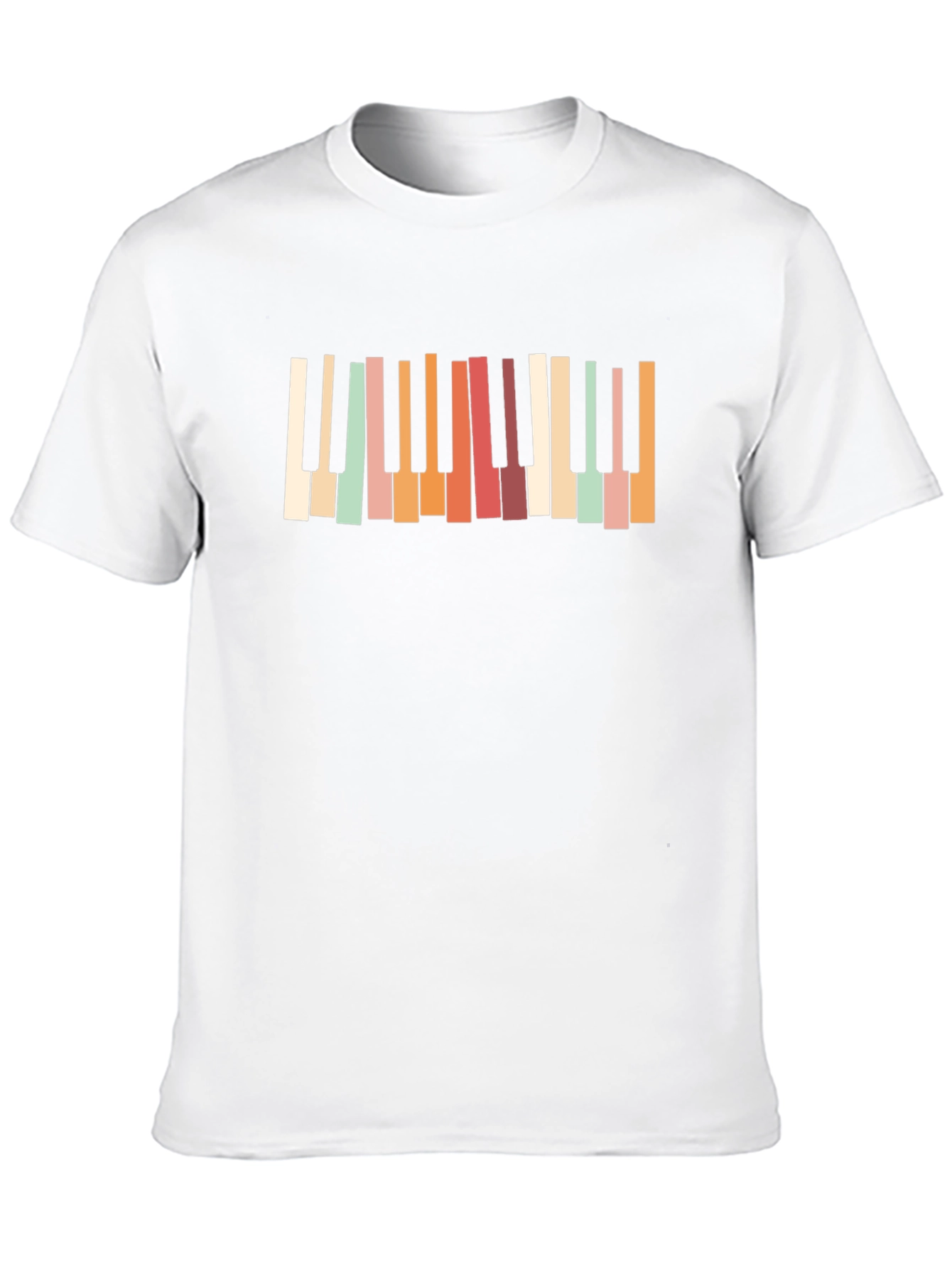 Retro Piano Keys Black T-Shirt