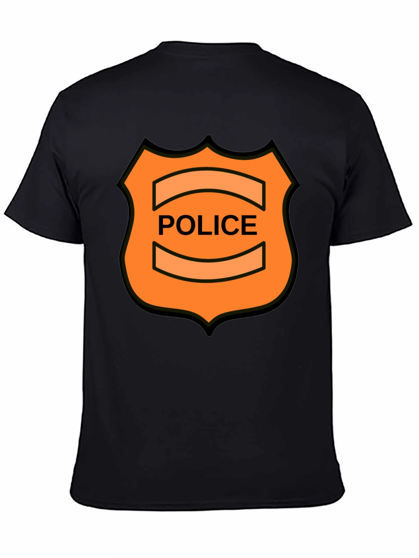 Novelty Police Badge Graphic Tee - Black