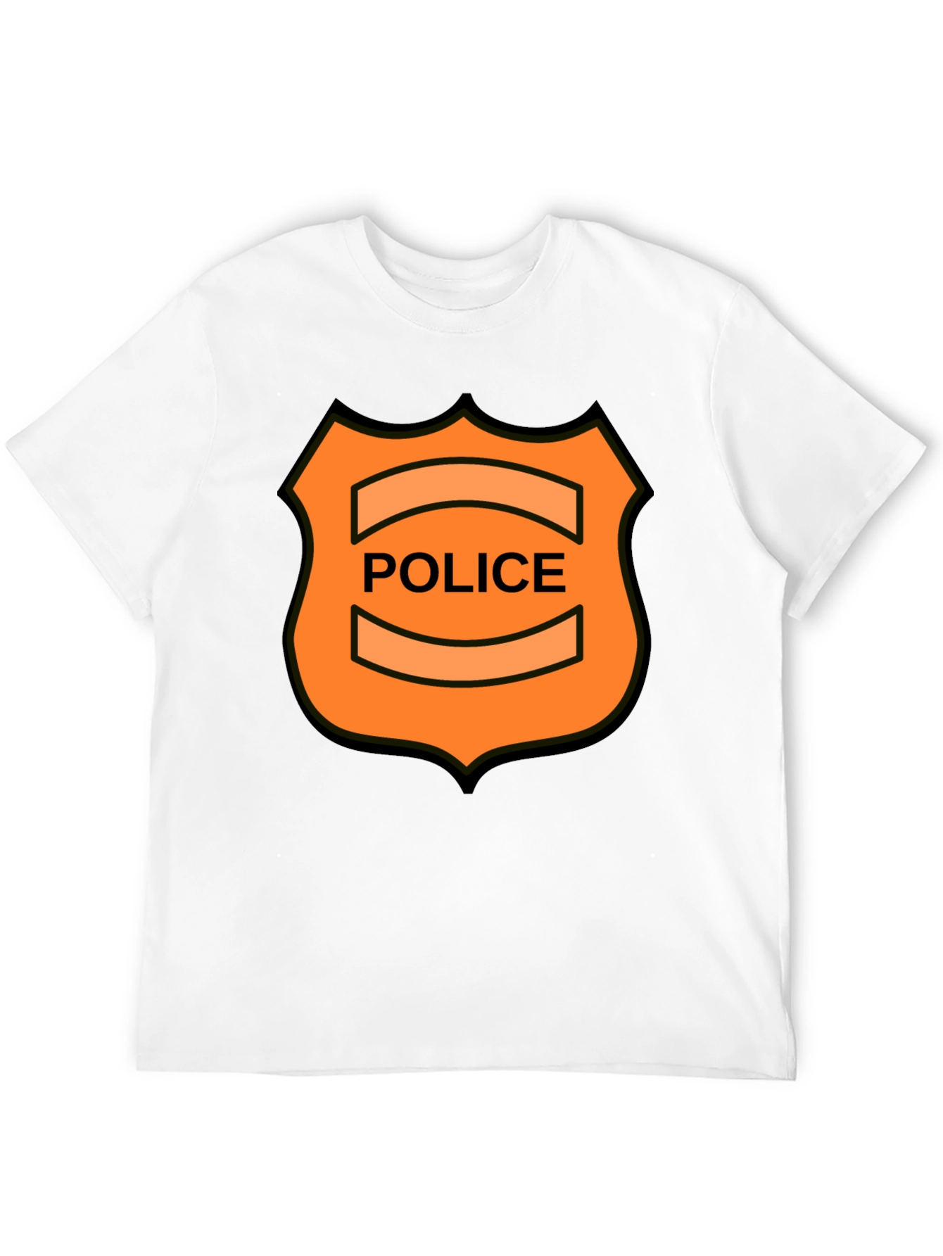 Novelty Police Badge Graphic Tee - Black
