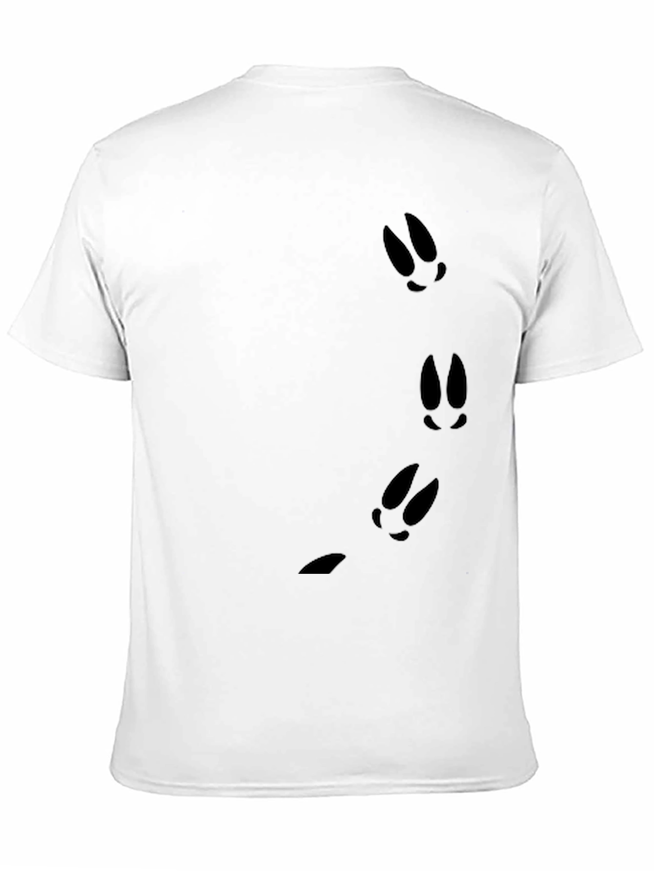 Black Tee with Hare Footprint Design