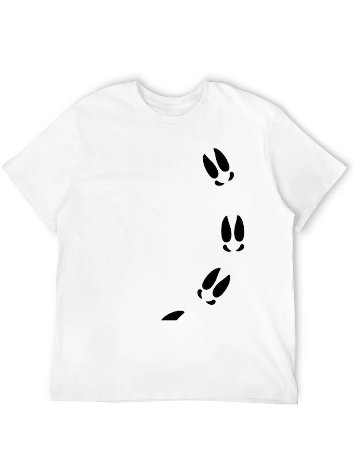 Black Tee with Hare Footprint Design