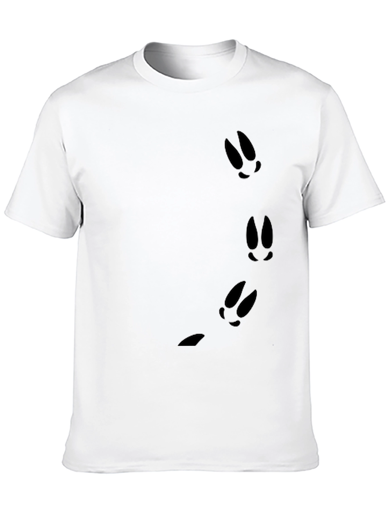 Black Tee with Hare Footprint Design
