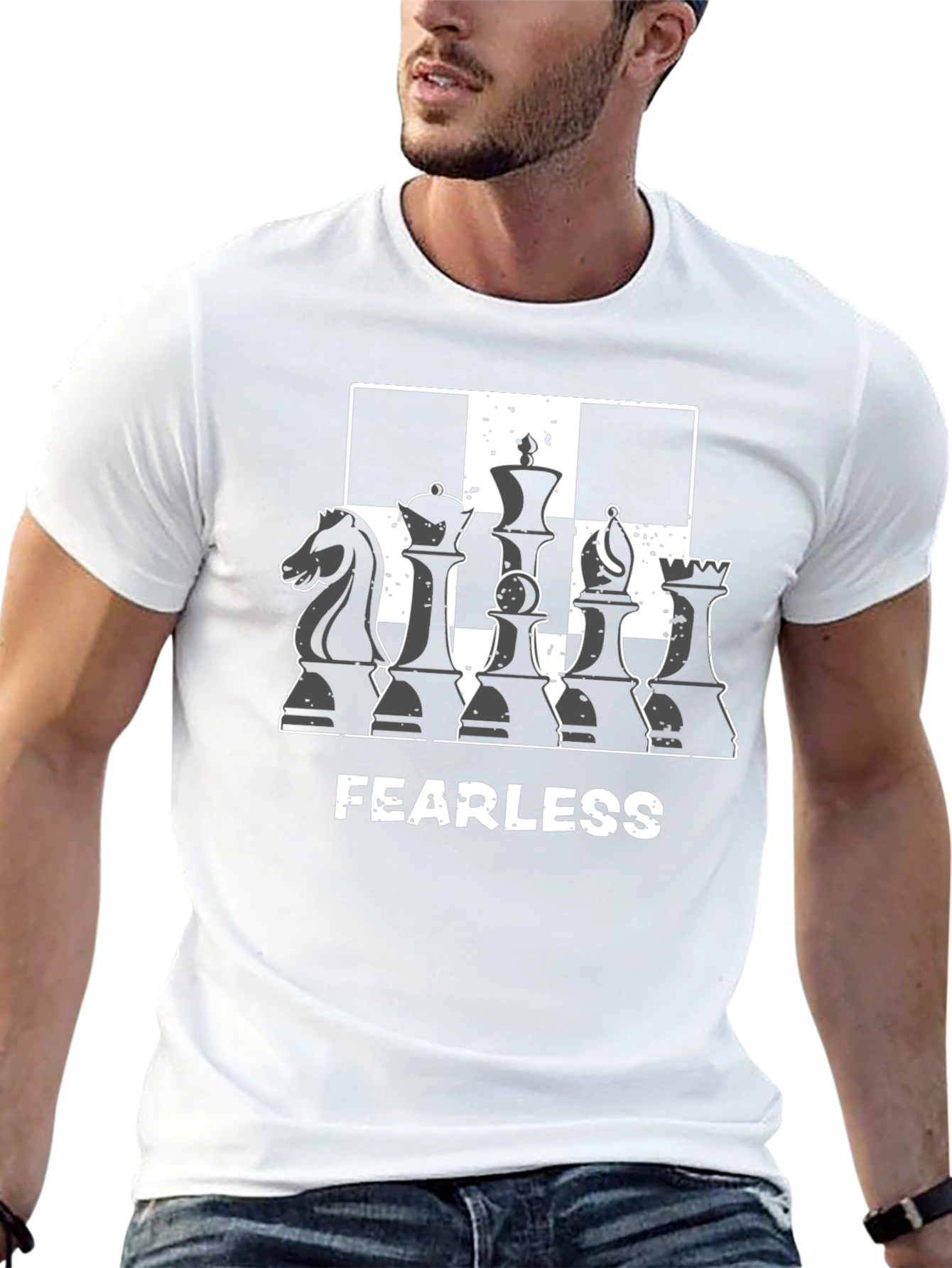 Fearless Chess Piece Graphic Tee - Black