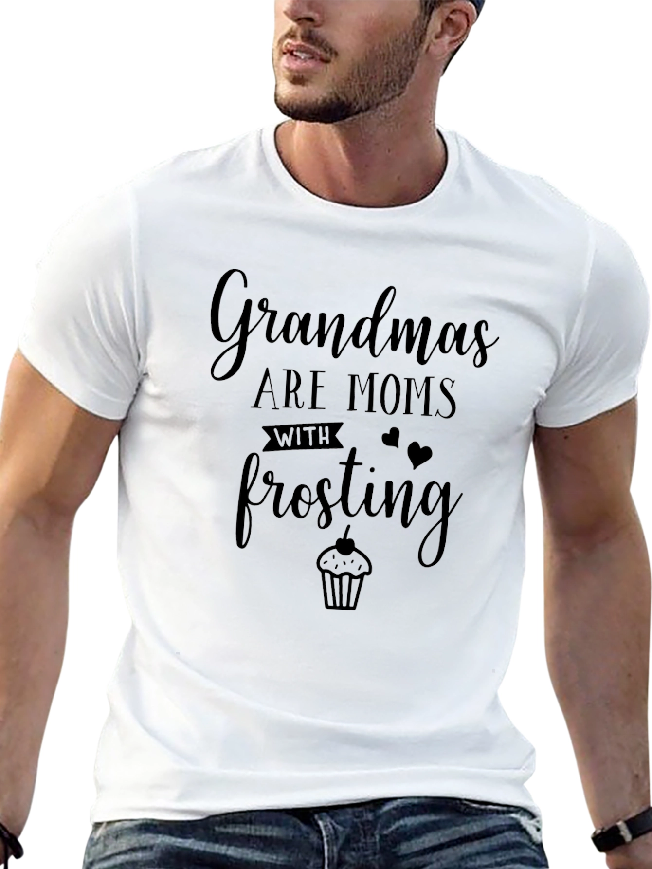 Grandmas Are Moms With Frosting Black T-Shirt