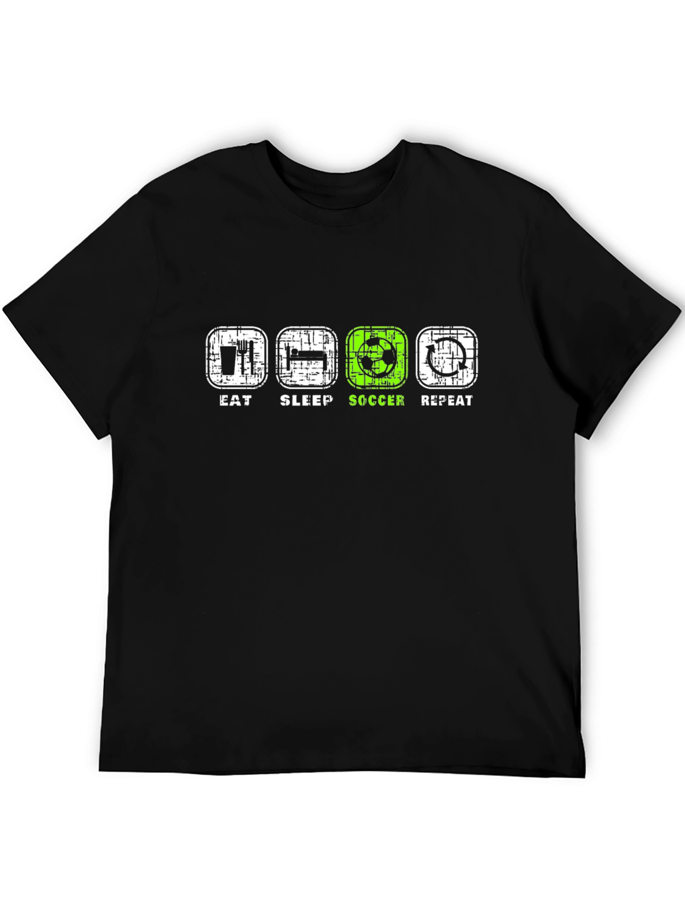 Eat Sleep Soccer Repeat Black T-Shirt