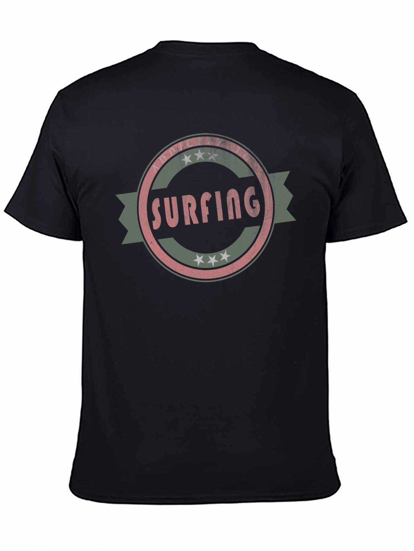 Surfing Addict Black T-Shirt