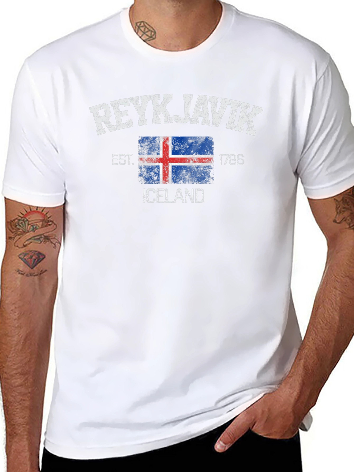 Reykjavik Iceland T-Shirt - Est. 1785 - Grunge Style