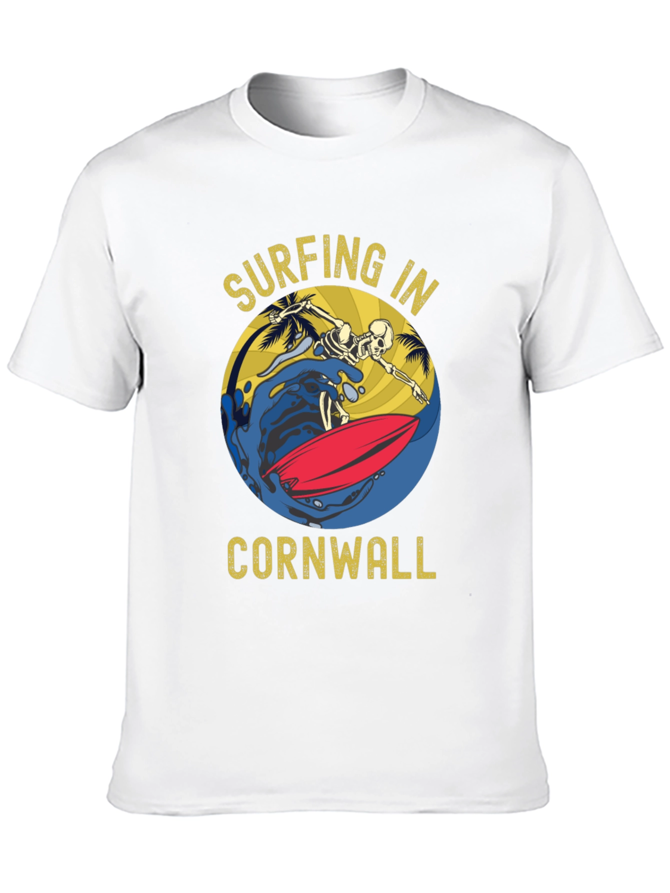 Surfing Skeleton Cornwall T-Shirt