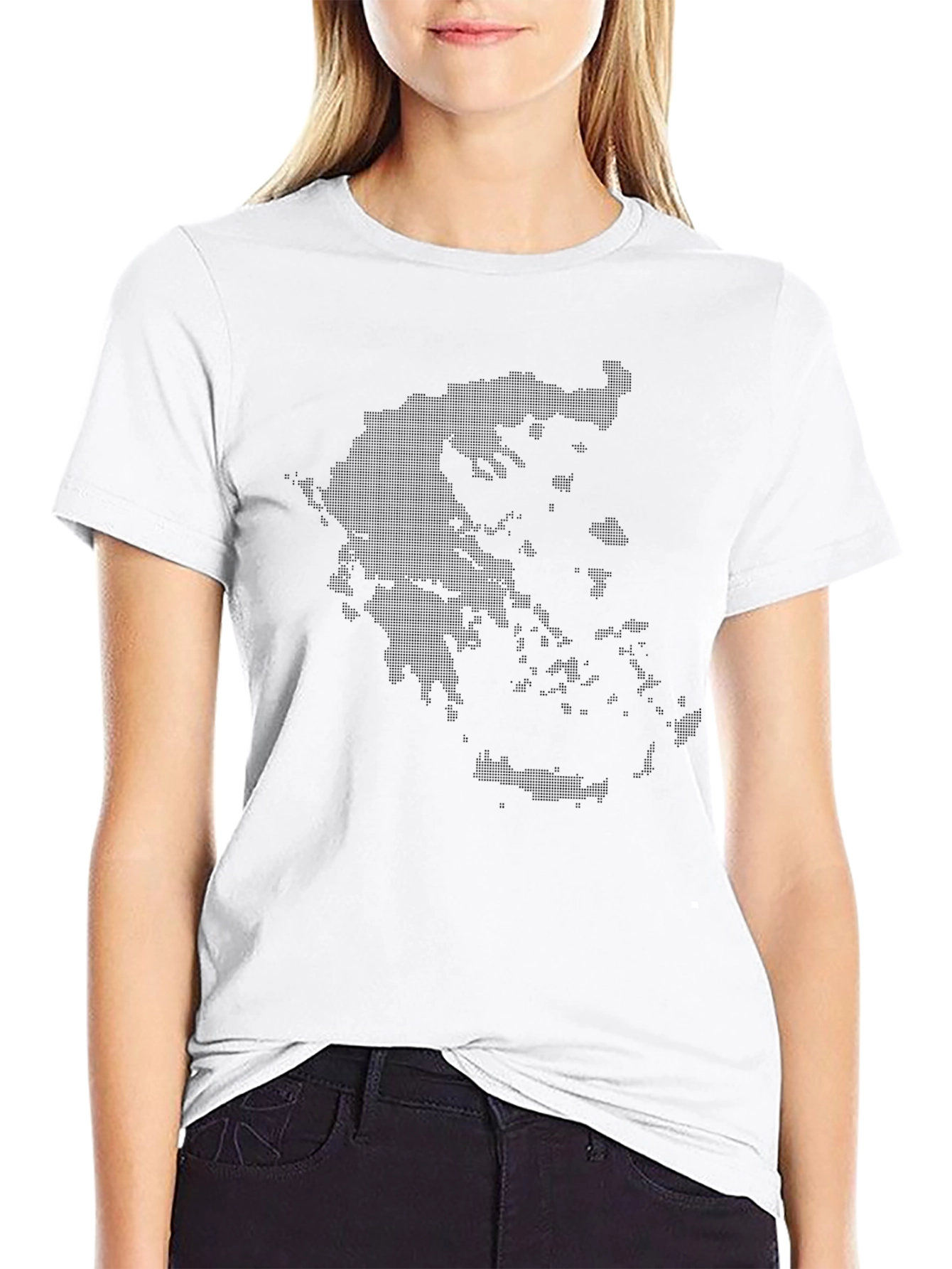 Greece Map Graphic T-Shirt - Stylish Black Tee