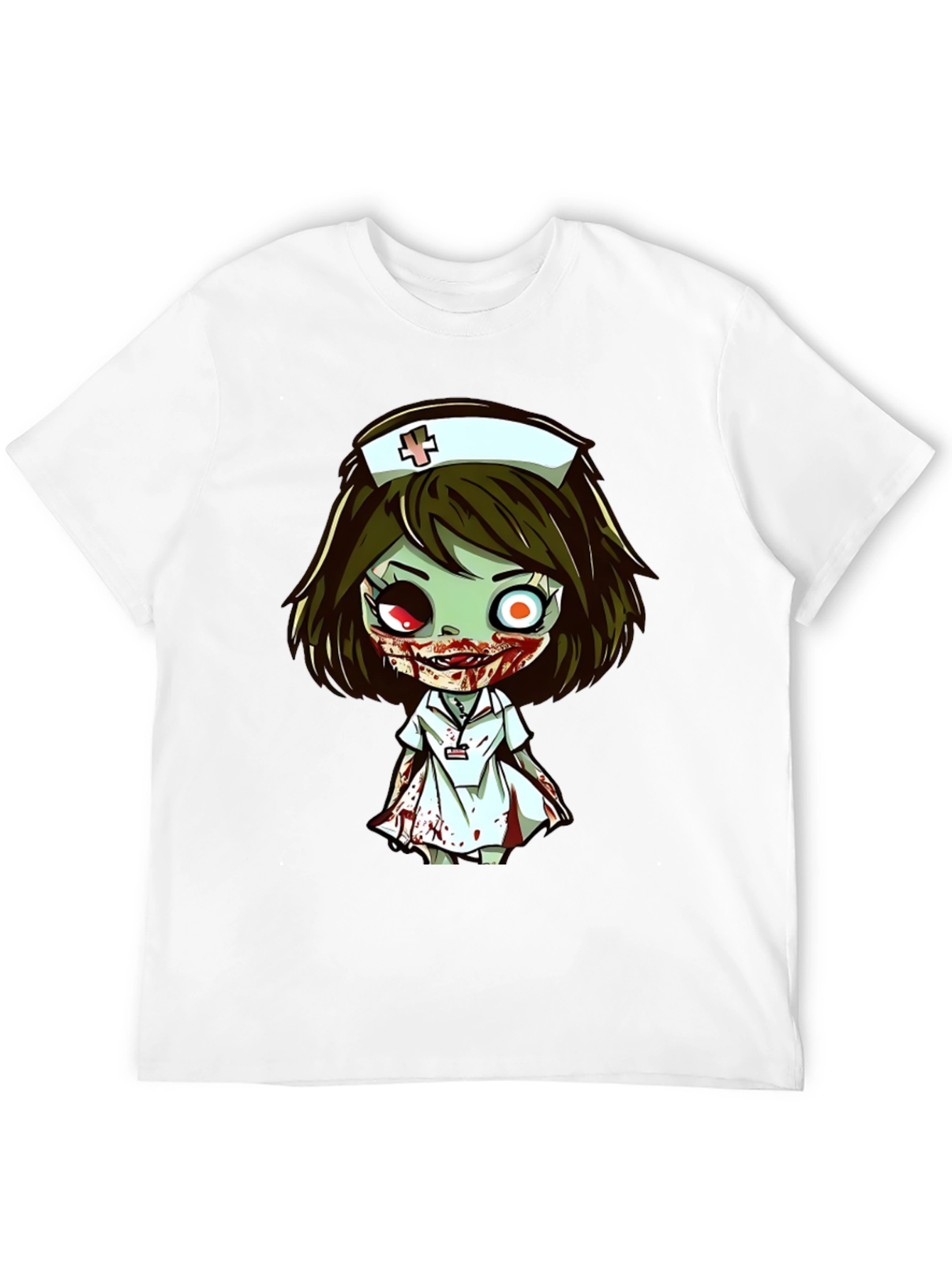 Zombie Nurse Cartoon Graphic T-Shirt