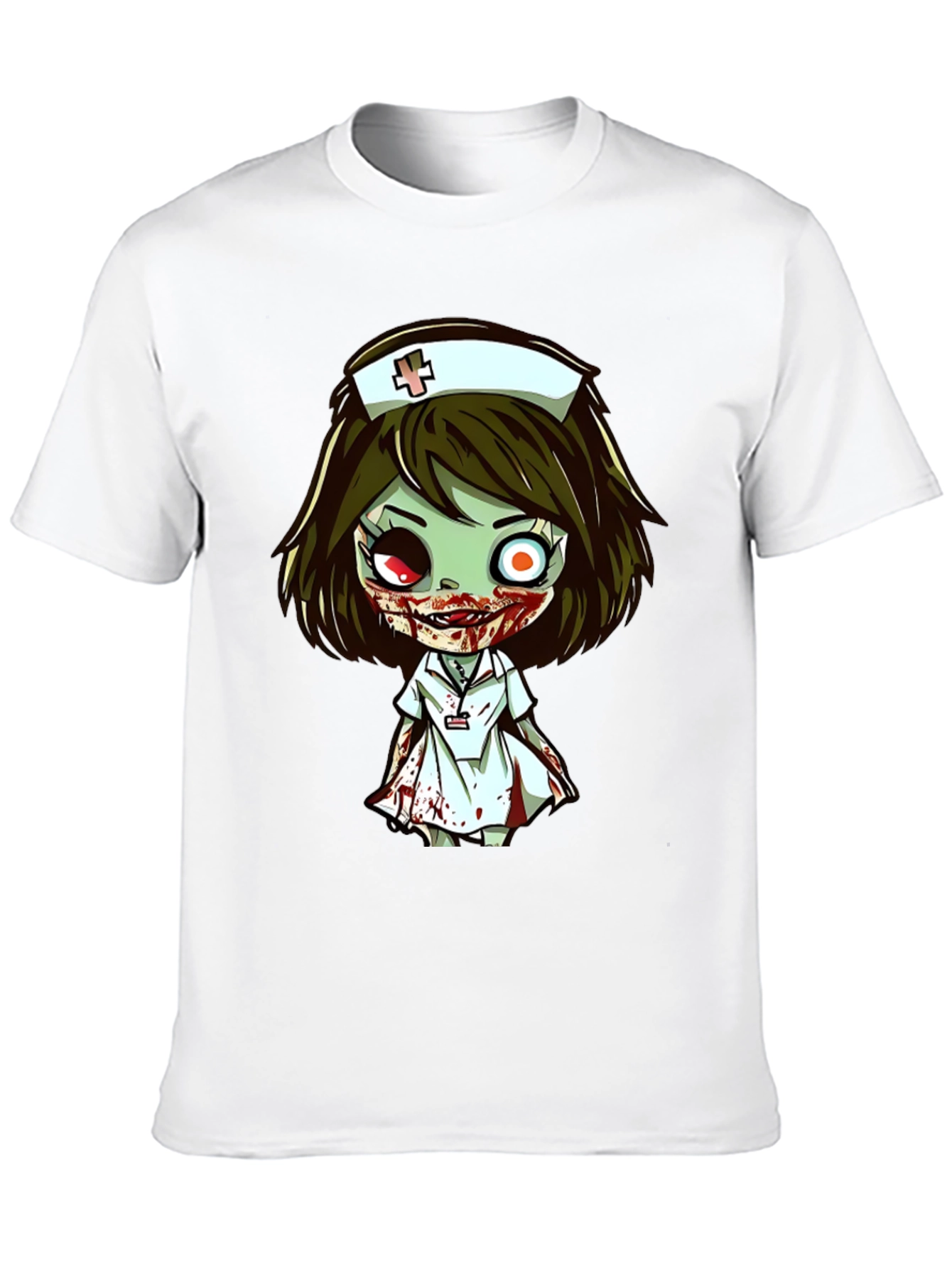 Zombie Nurse Cartoon Graphic T-Shirt