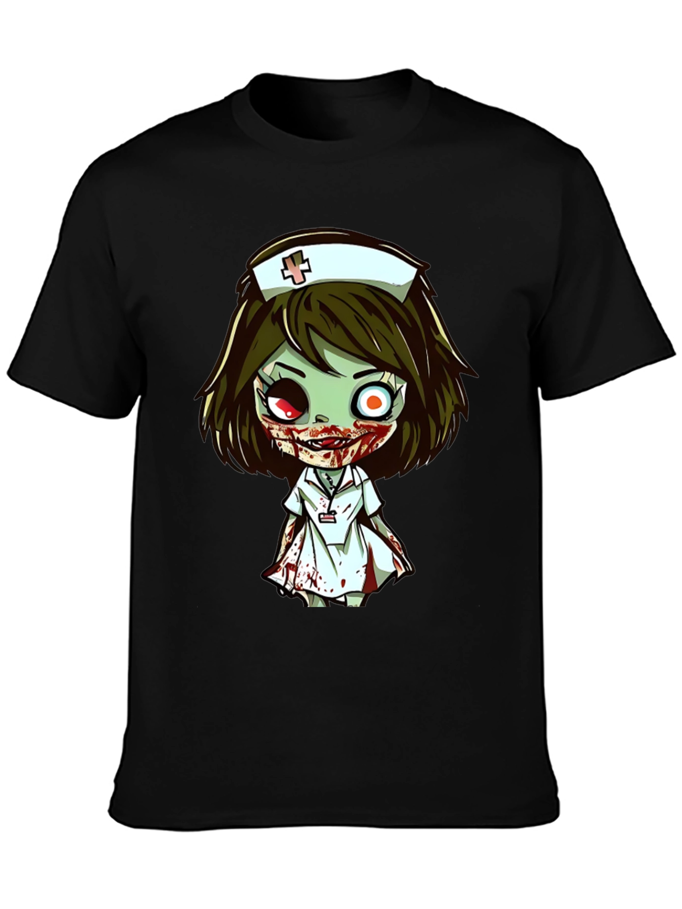 Zombie Nurse Cartoon Graphic T-Shirt