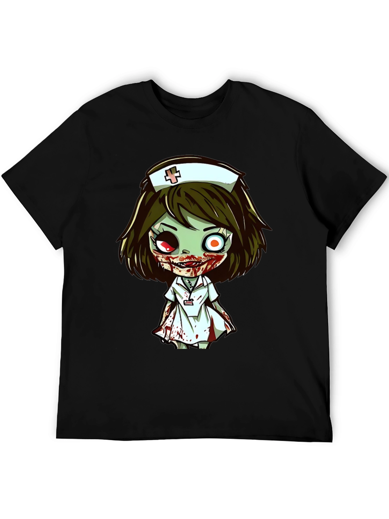 Zombie Nurse Cartoon Graphic T-Shirt