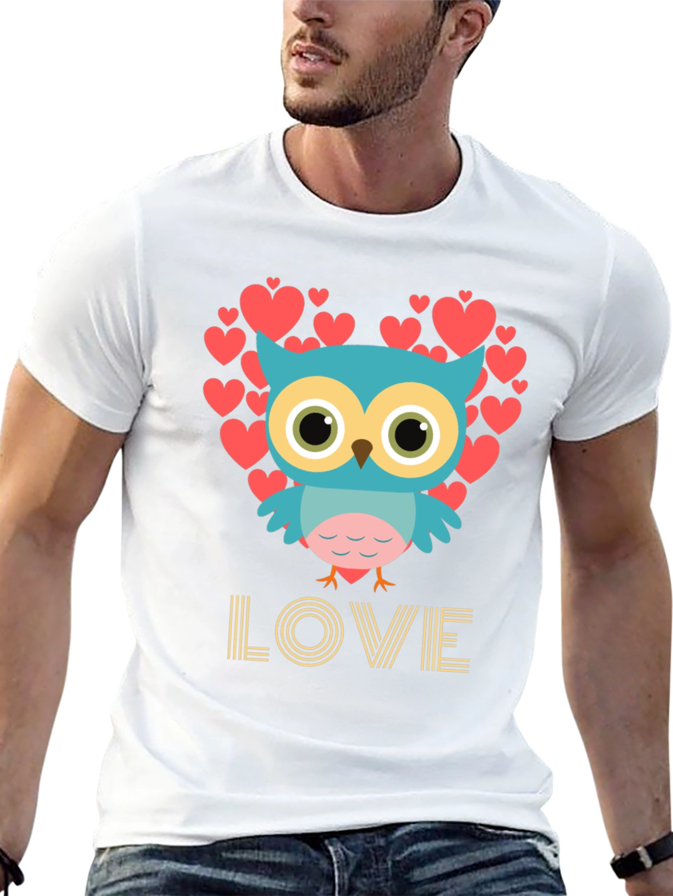Owl Love T-Shirt Heart Design
