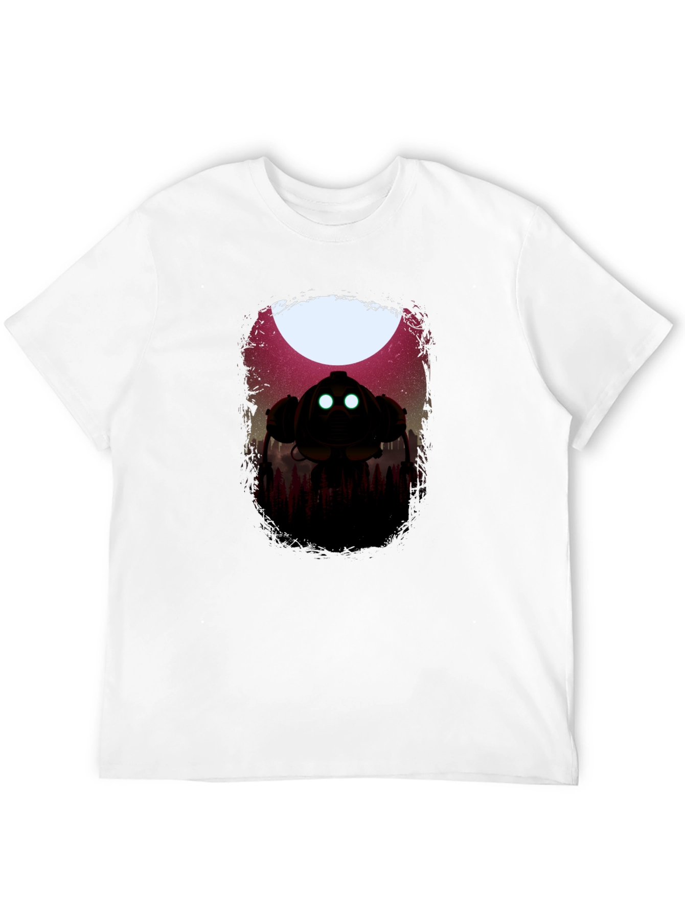 Sci-Fi Robot Graphic Black T-Shirt