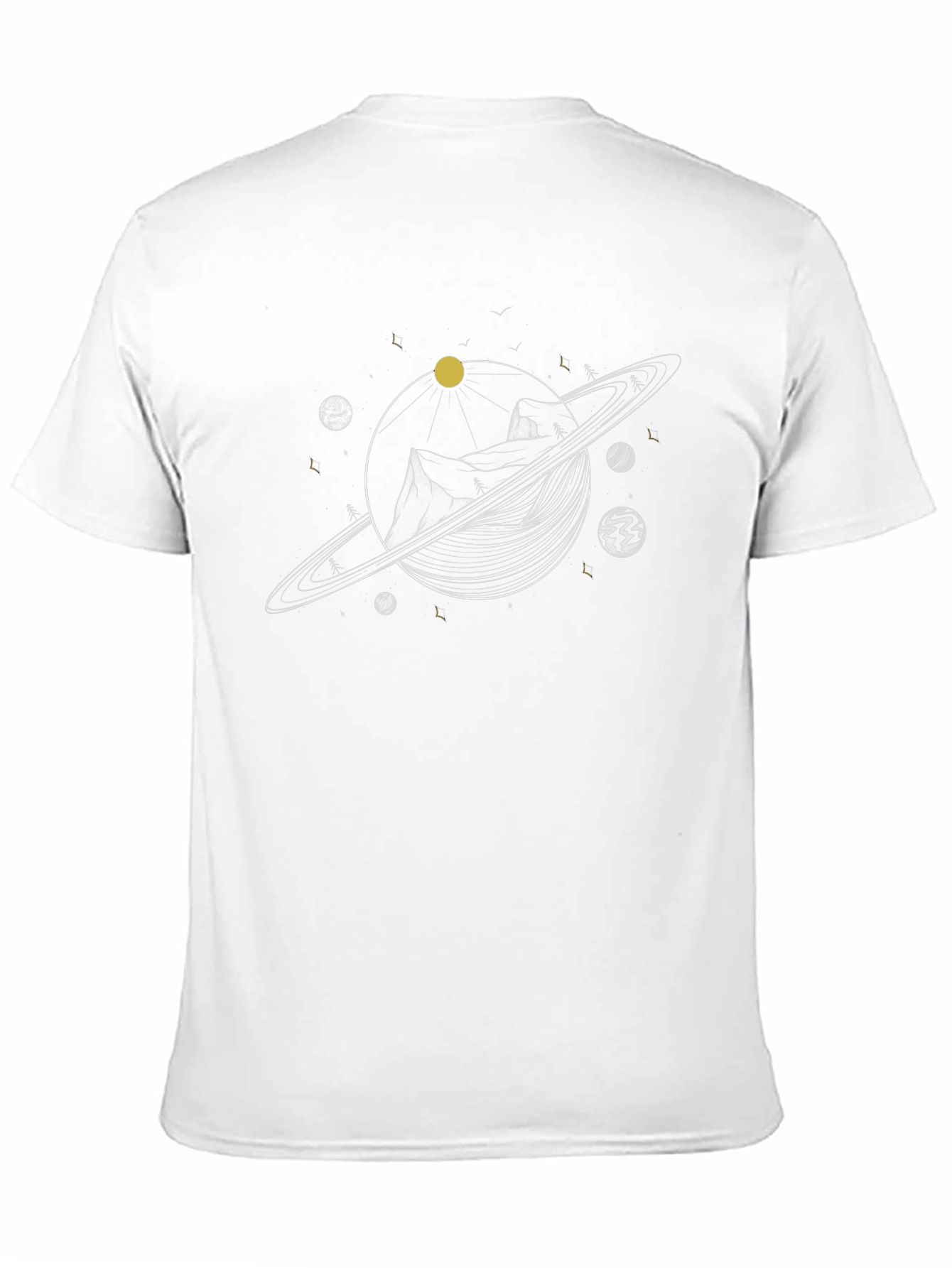 Mens Black T-shirt - Mountain Planet Design