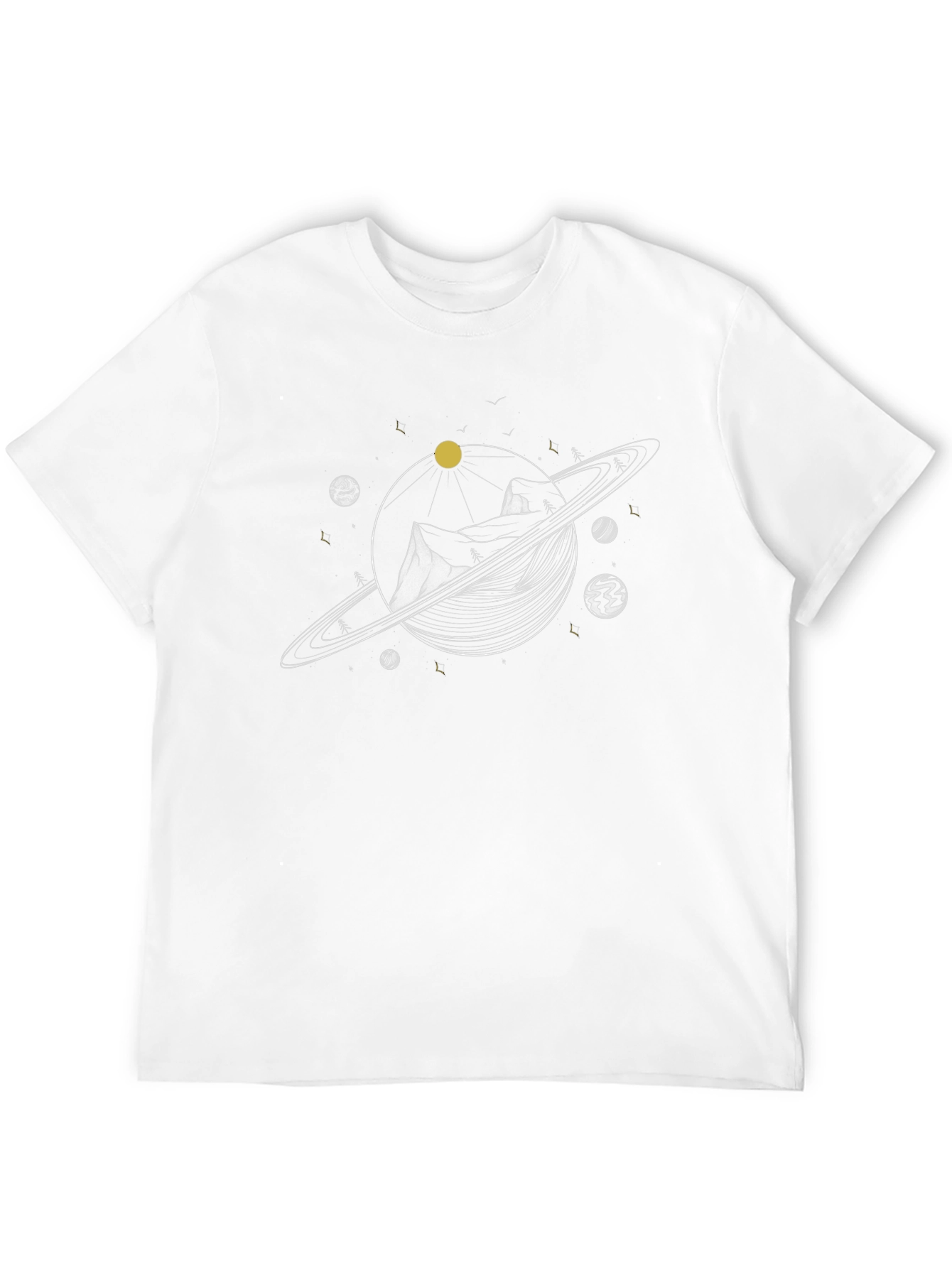 Mens Black T-shirt - Mountain Planet Design