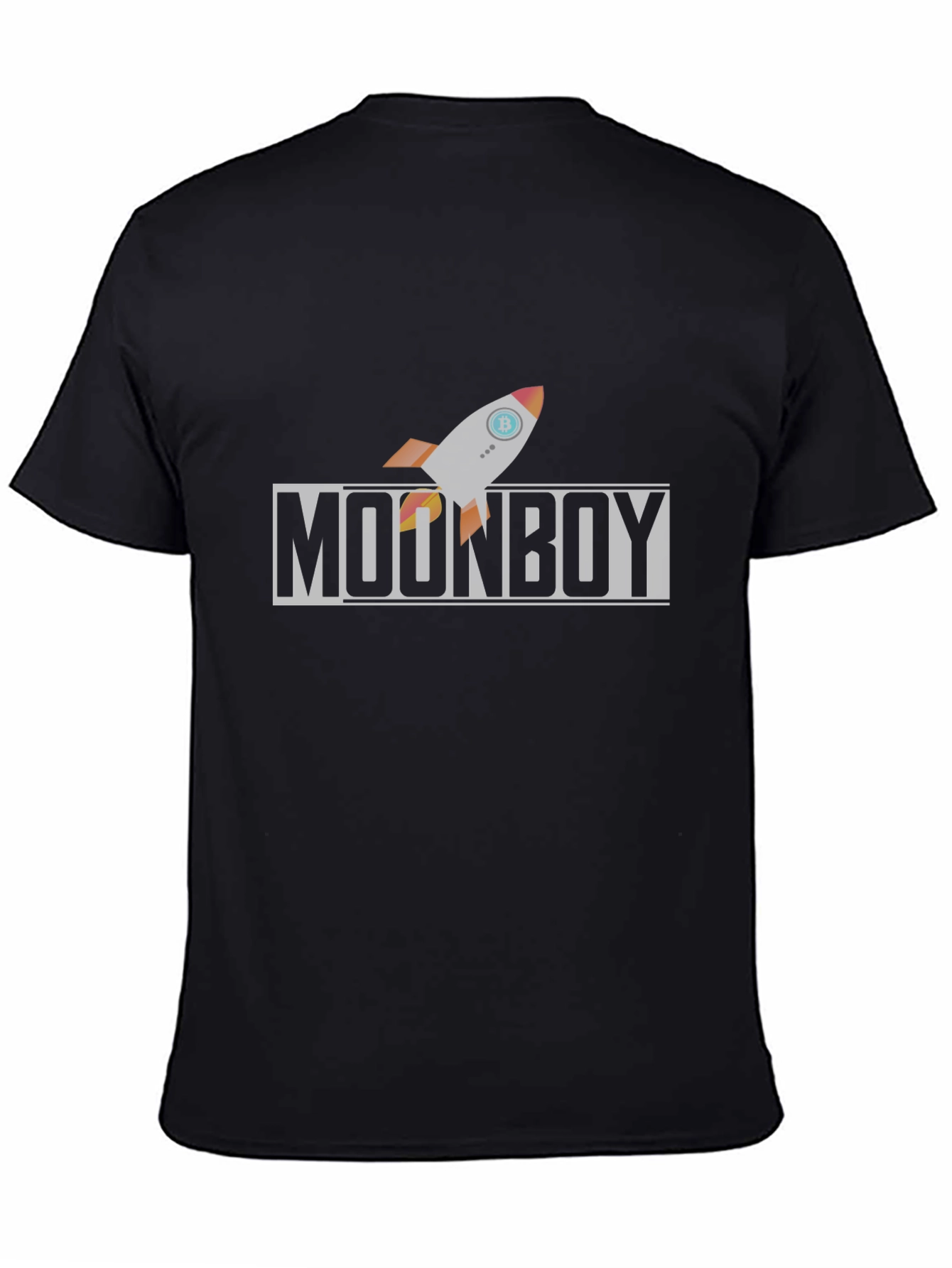 Moonboy Bitcoin Rocket Black T-Shirt