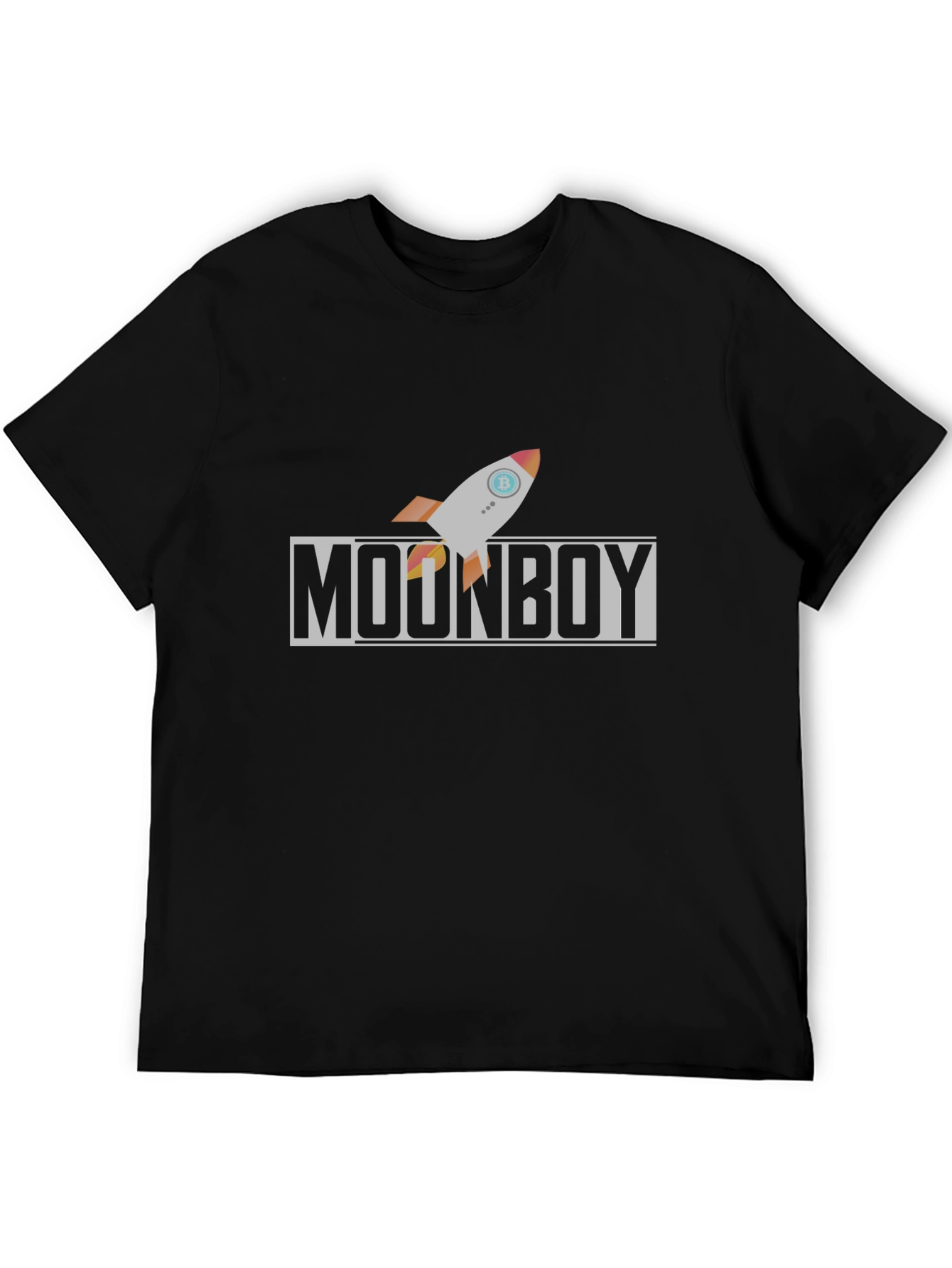Moonboy Bitcoin Rocket Black T-Shirt