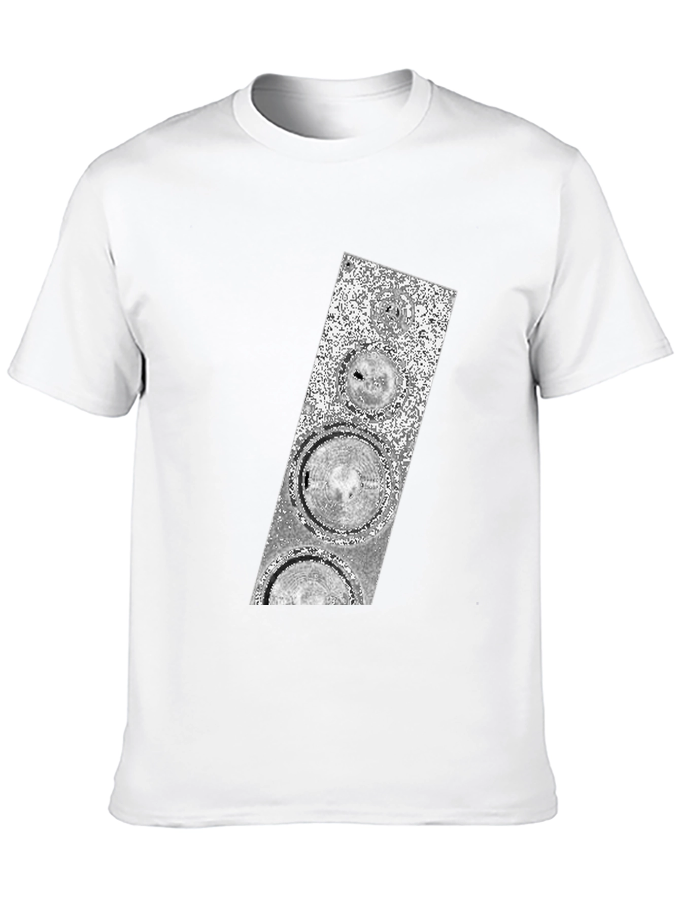 Abstract Silver Speaker Graphic Black T-Shirt
