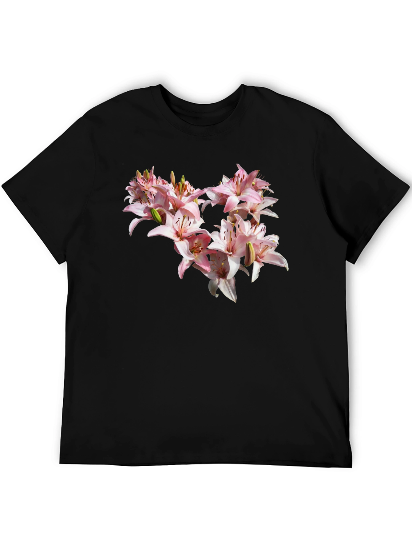 Floral Lily Black T-Shirt