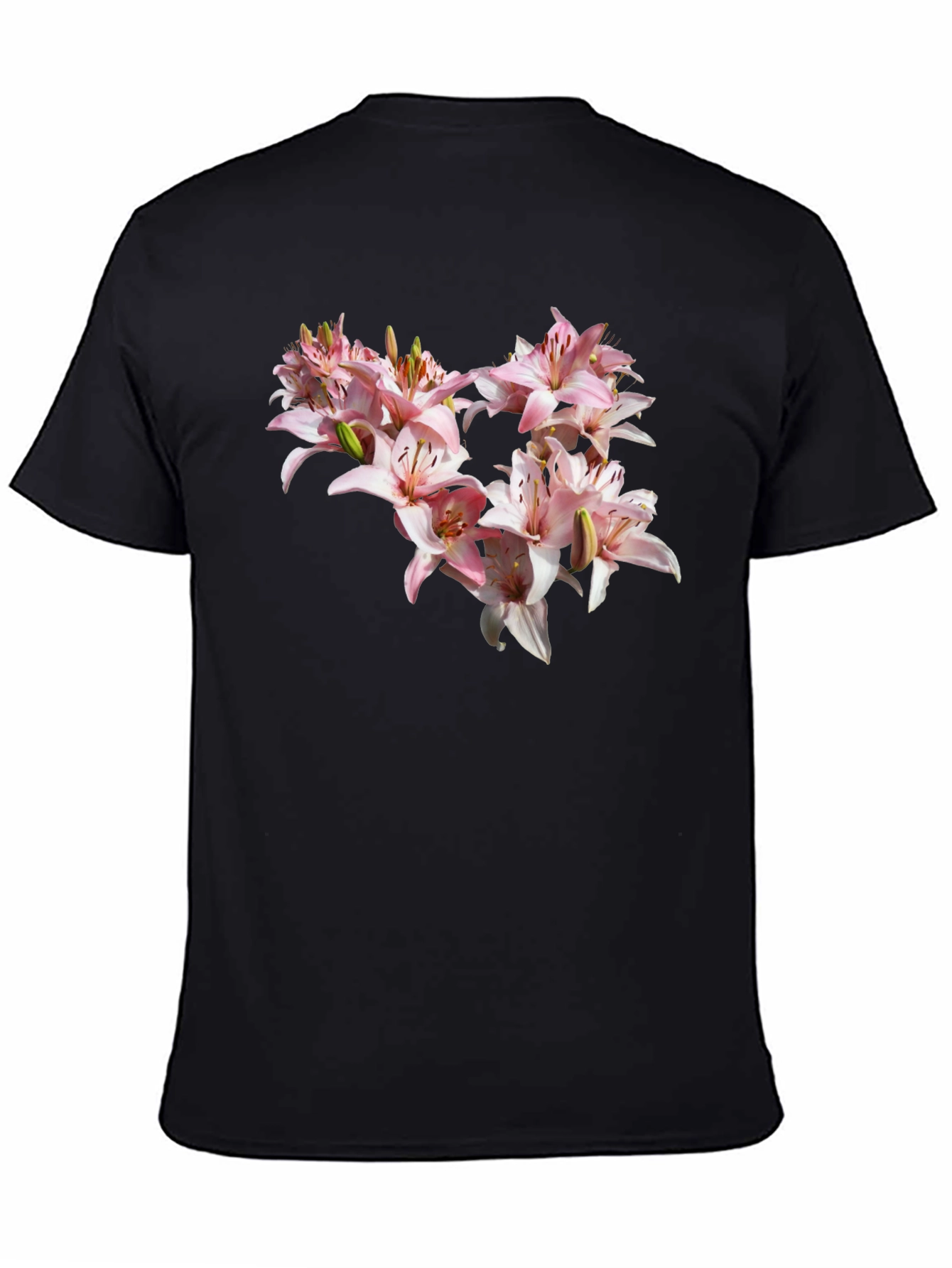Floral Lily Black T-Shirt